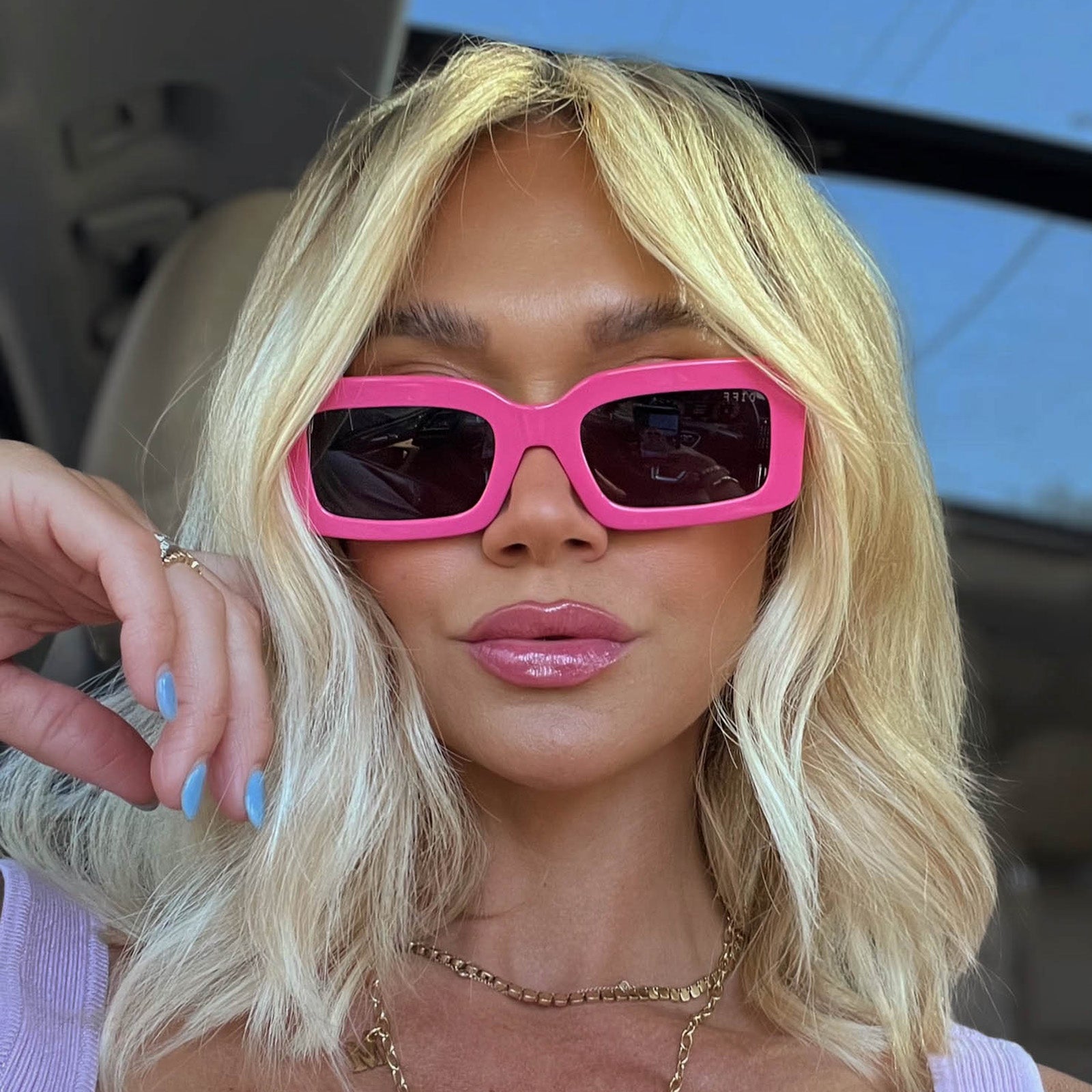 INDY - BRIGHT PINK + GREY SUNGLASSES - Image 6