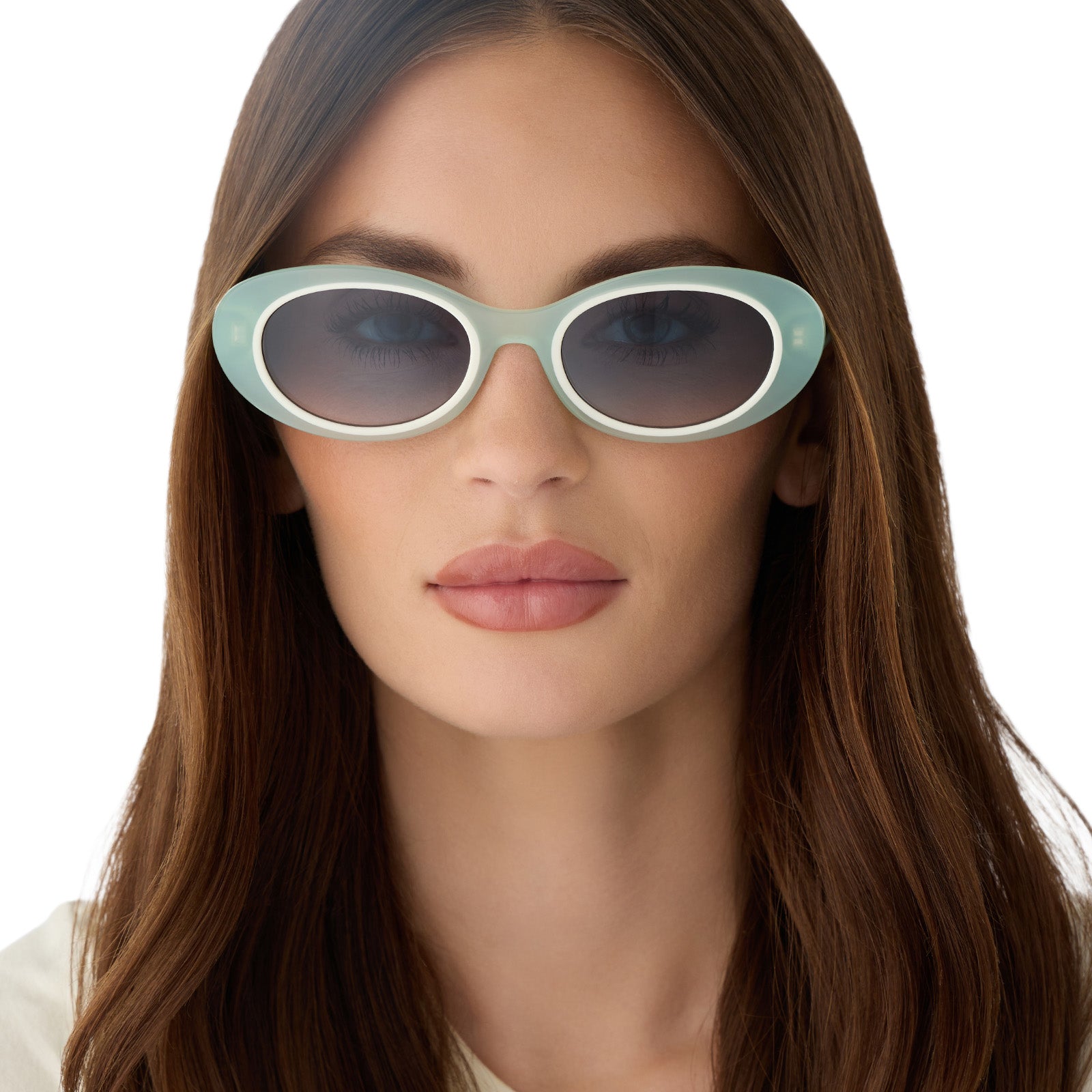 SABRINA - PASTEL SAGE + BLUE GRADIENT SUNGLASSES - Image 5