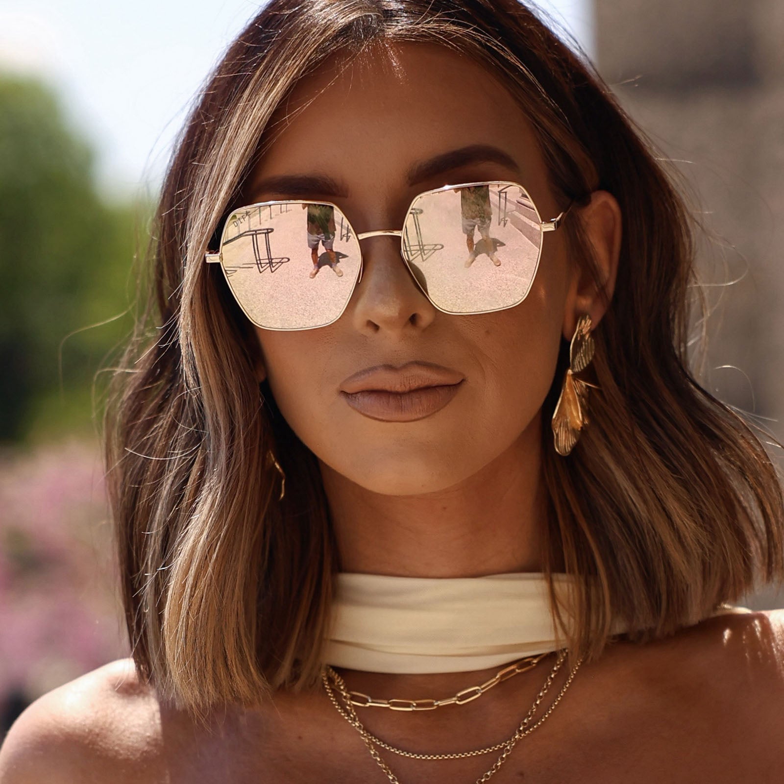 HARLOWE - GOLD + TAUPE FLASH SUNGLASSES - Image 11