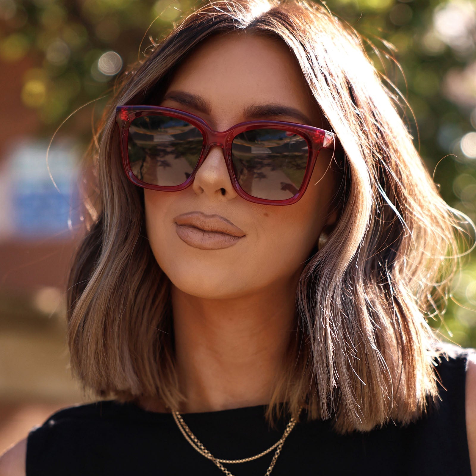 MEREDITH - RED HOT SUMMER + GREY GRADIENT + POLARIZED SUNGLASSES - Image 12