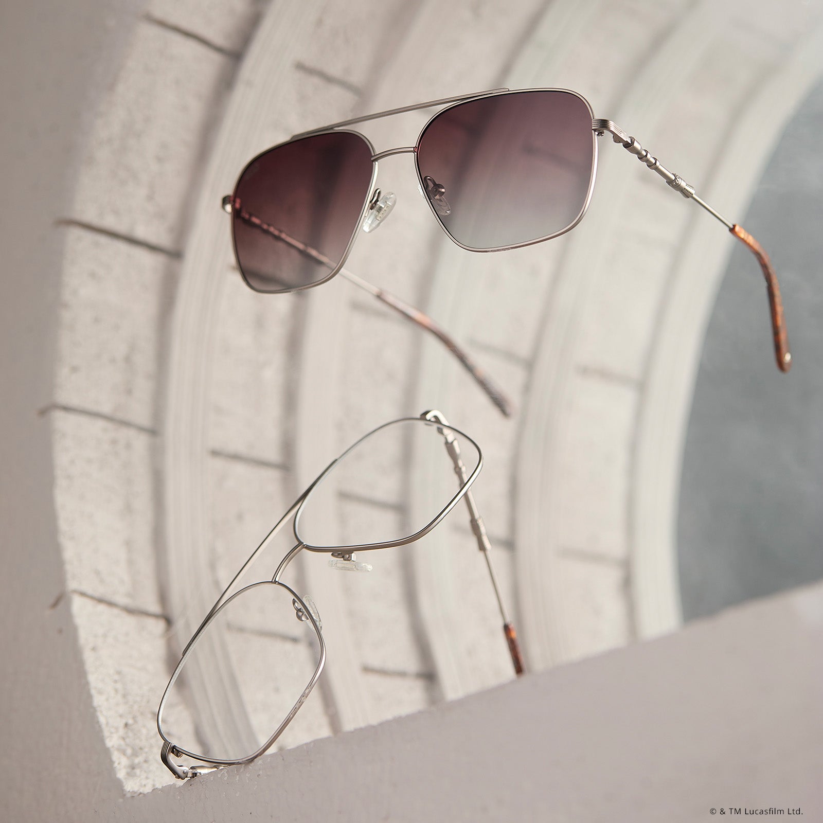 HAN SOLO™ 2.0 - BRUSHED DARK BLASTER GREY METAL + BROWN GRADIENT + POLARIZED SUNGLASSES - Image 10