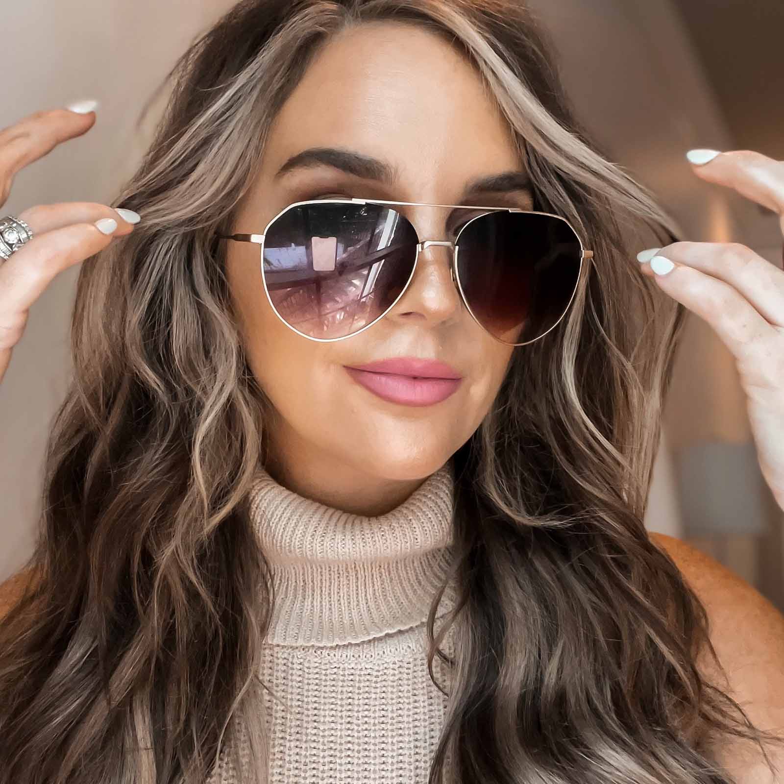 DASH - BRUSHED GOLD + COFFEE GRADIENT SUNGLASSES - Image 10