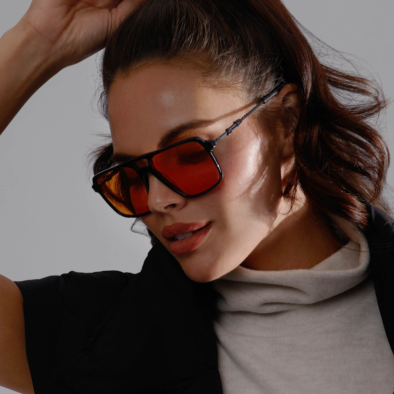 FENNEC SHANDâ„¢ - BLACK + ORANGE SUNGLASSES - Image 11