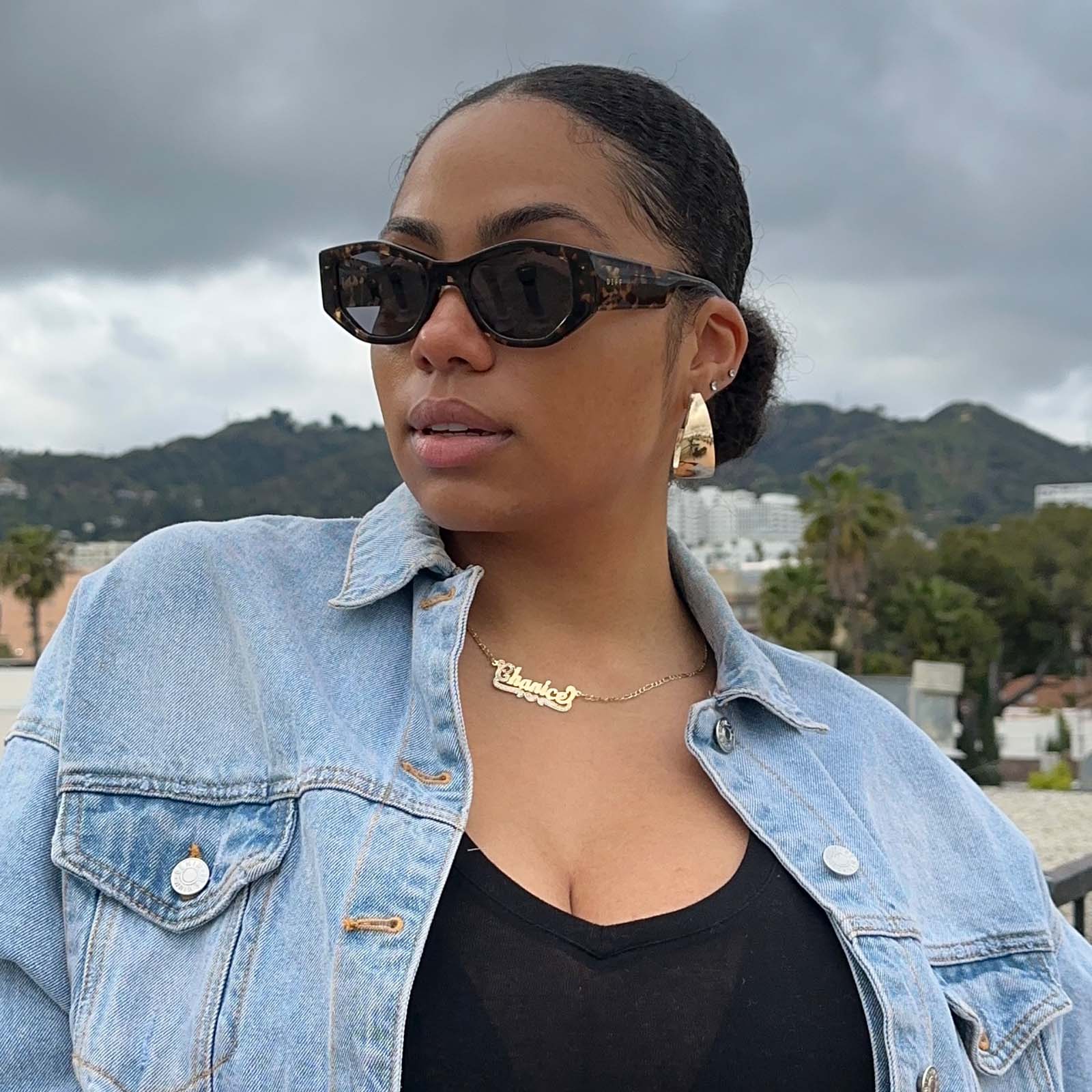 ZOE - ESPRESSO TORTOISE + GREY SUNGLASSES - Image 6