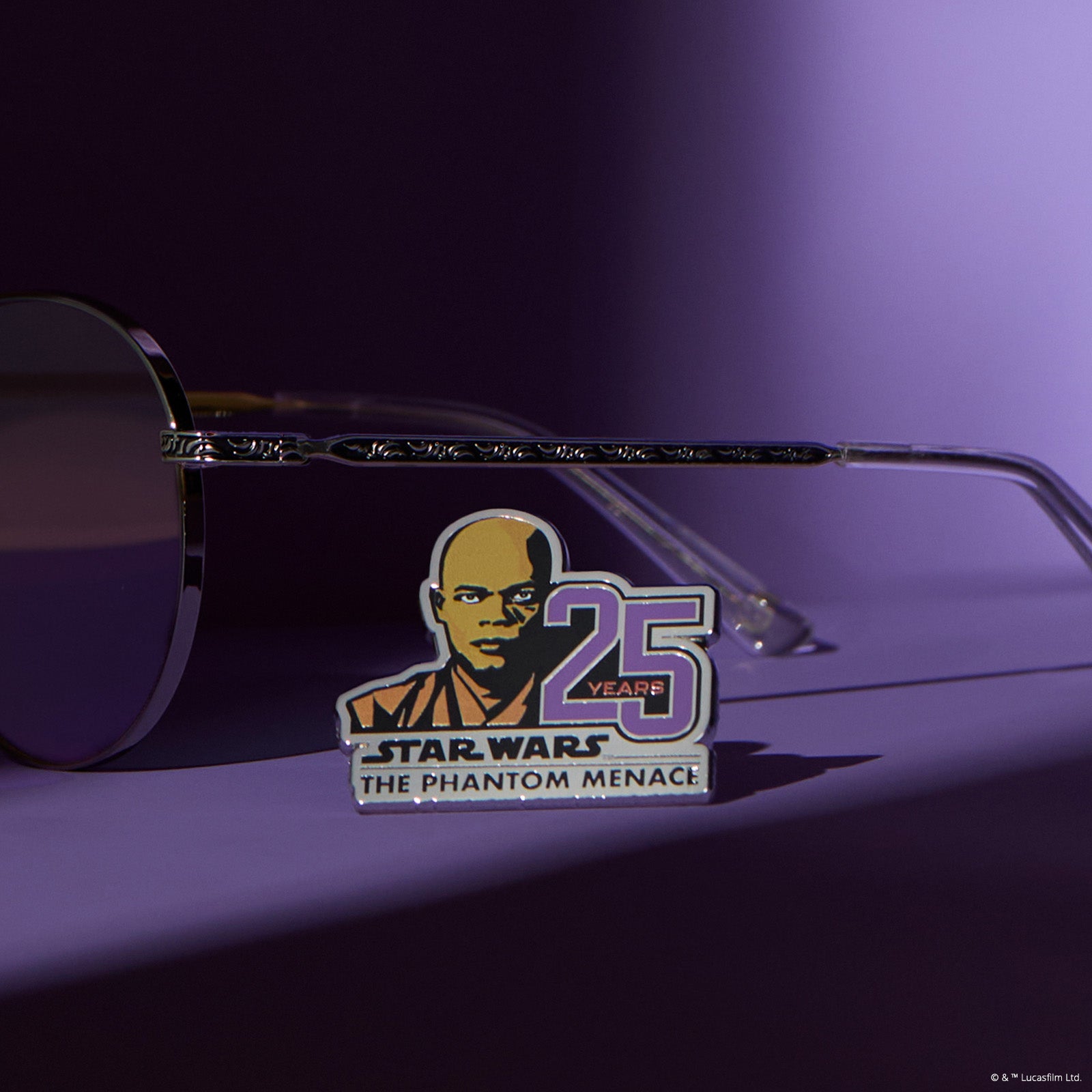 MACE WINDU™ - SPACE OXIDIZED STEEL + LIGHTSABER™️ PURPLE SUNGLASSES - Image 8