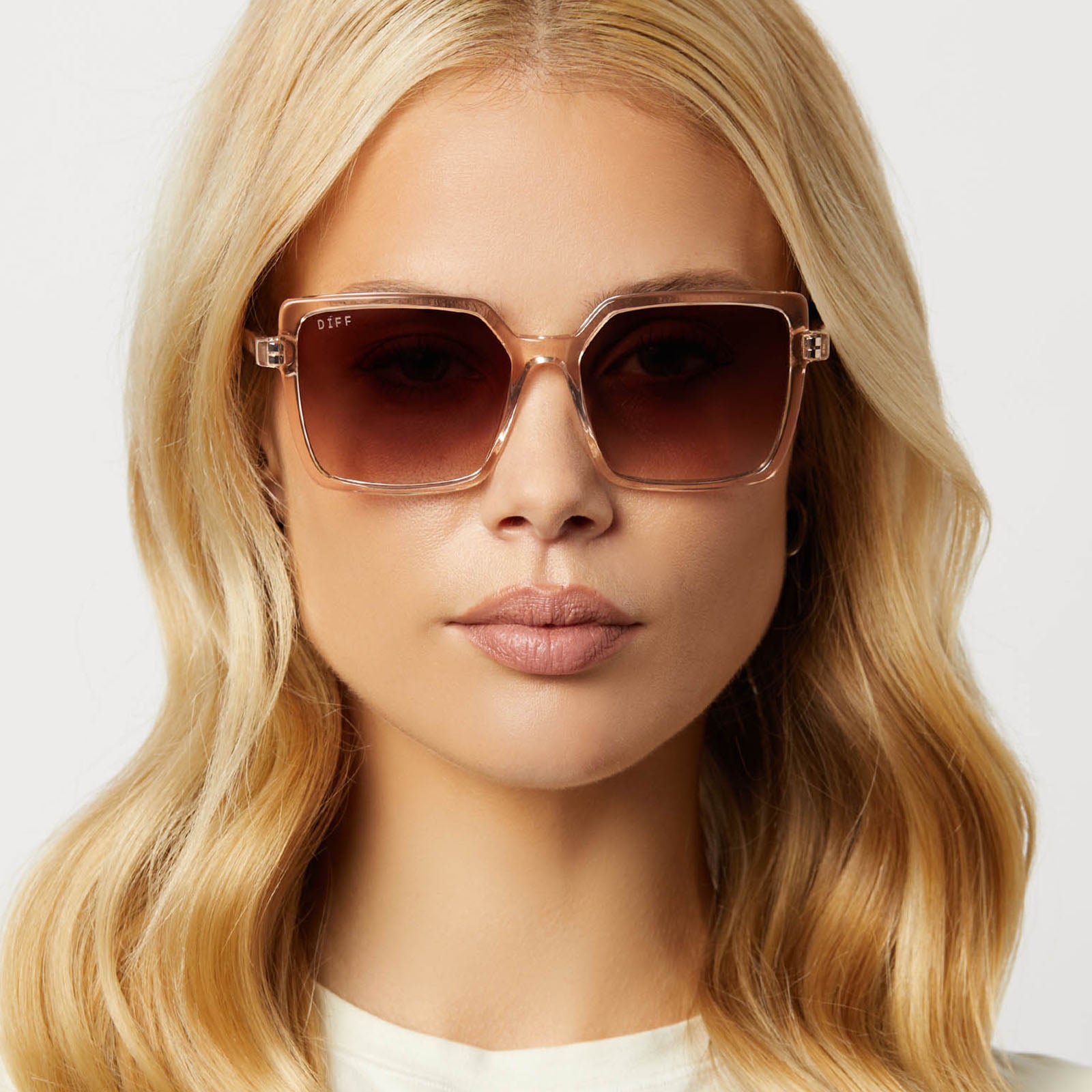 ESME - VINTAGE ROSE CRYSTAL + BROWN GRADIENT SUNGLASSES - Image 8