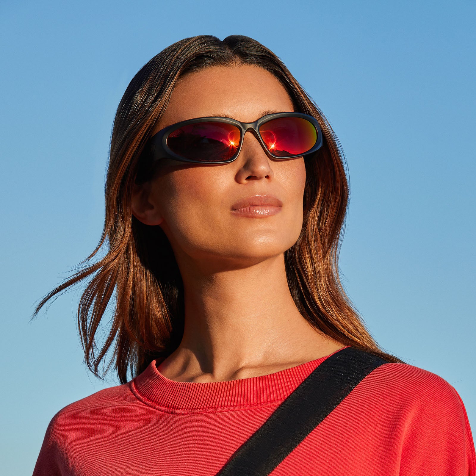 SIDE OUT - MATTE BLACK + SUNSET MIRROR + POLARIZED SUNGLASSES - Image 5