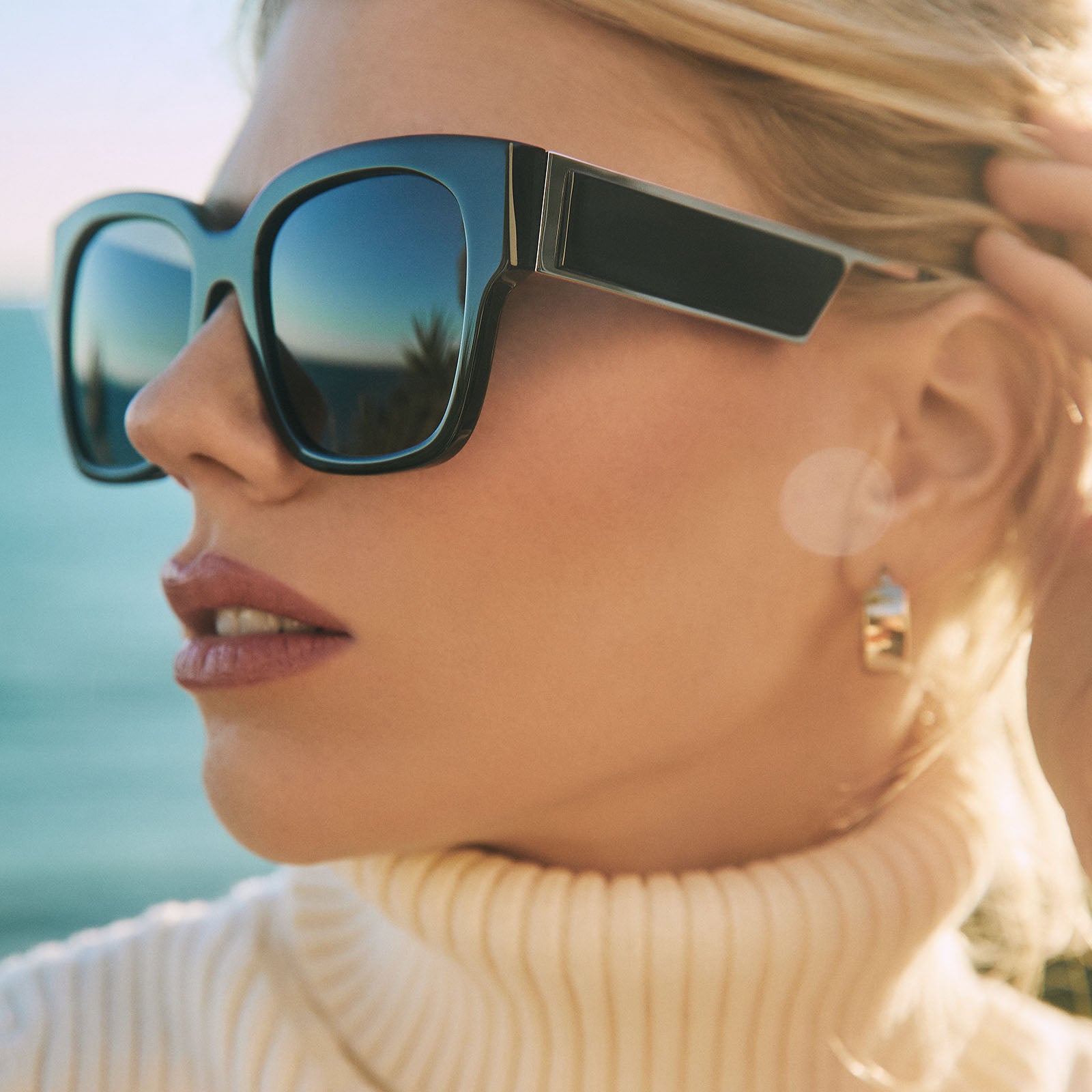 ISABELLA - BLACK + GREY POLARIZED SUNGLASSES - Image 7