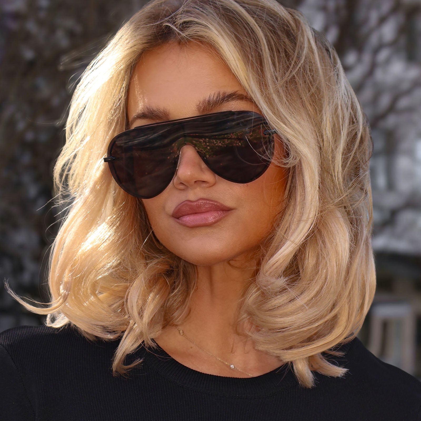 IMANI - BLACK + GREY SUNGLASSES - Image 9