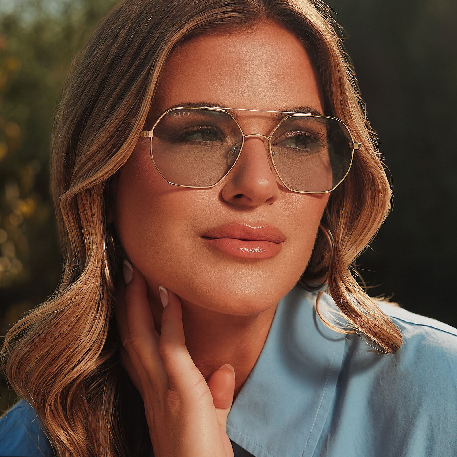 JOJO FLETCHER - JOELLE + GOLD + CHOCOLATE CRYSTAL + GREY TINT SUNGLASSES - Image 7