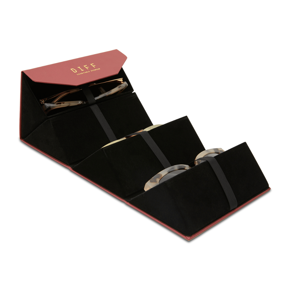 4 PAIR FOLDING CASE - WINE - Image 2
