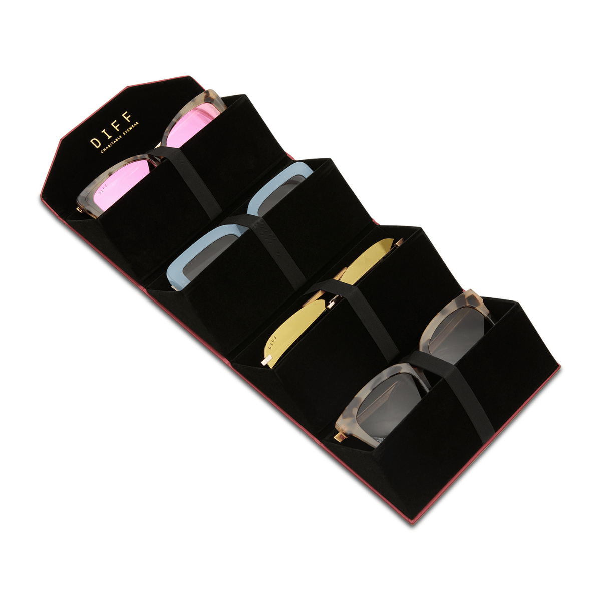 4 PAIR FOLDING CASE - WINE - Image 3