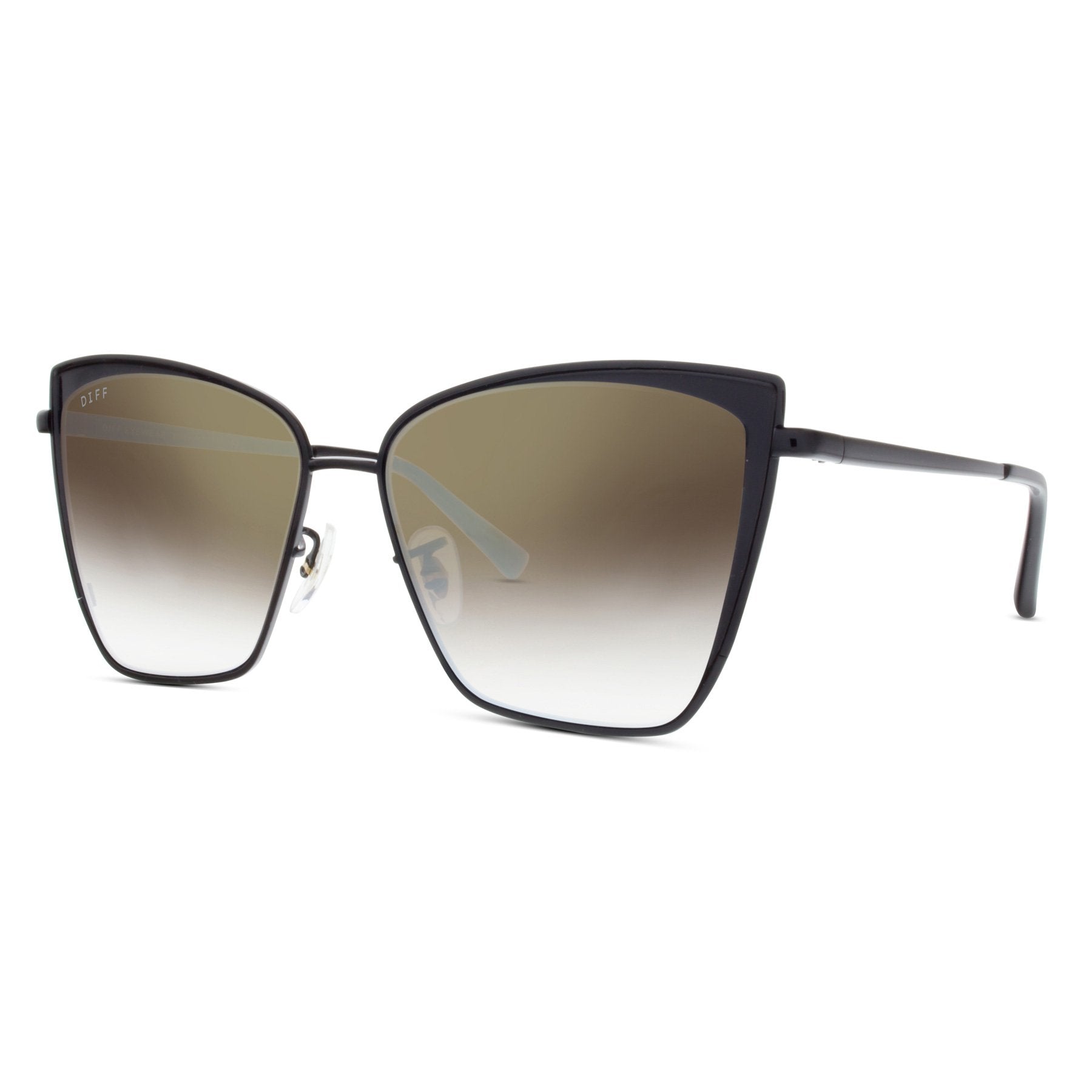 BECKY - BLACK + FLASH GREY GRADIENT SUNGLASSES - Image 2