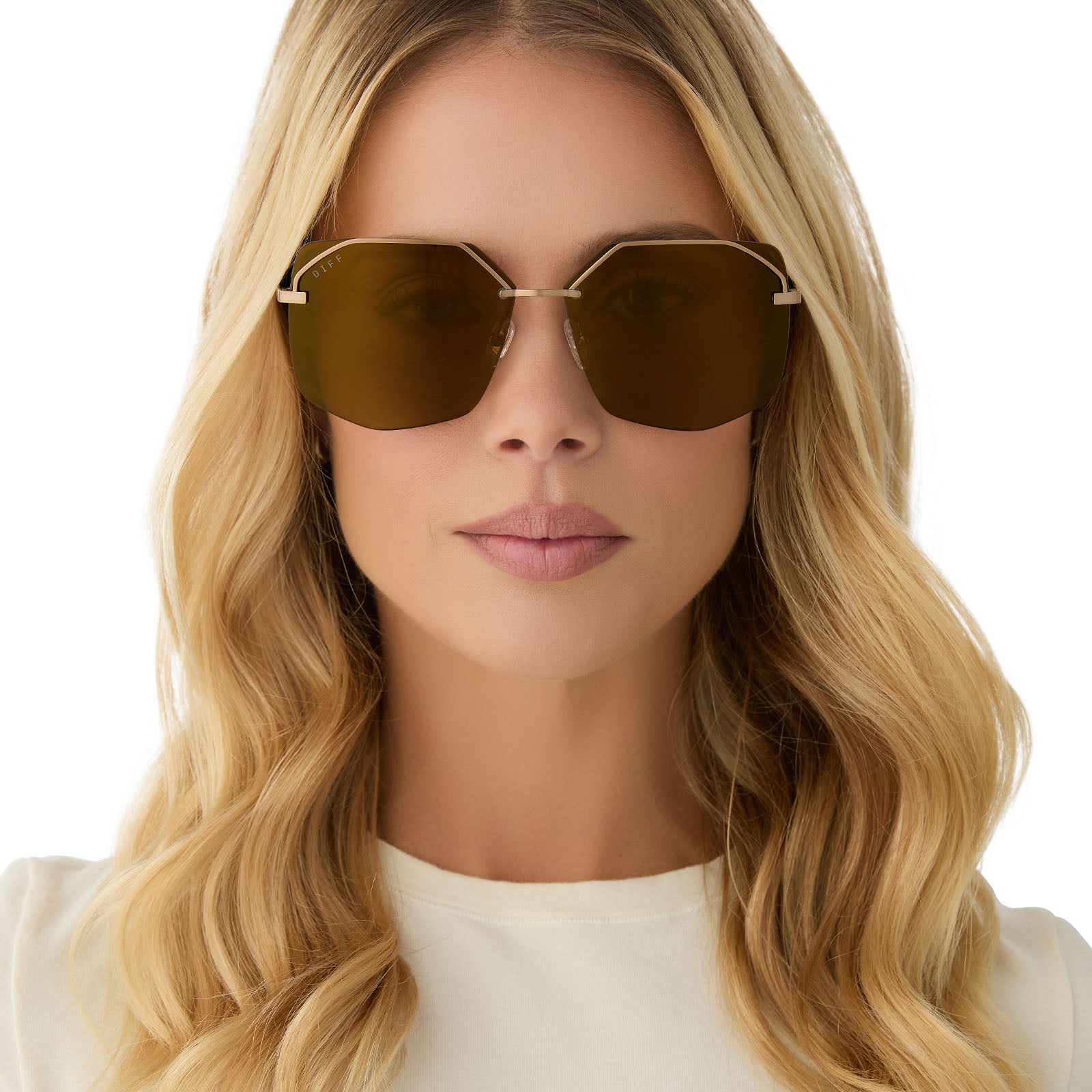 BREE - COPPER METAL + BROWN GOLD FLASH + POLARIZED SUNGLASSES - Image 5