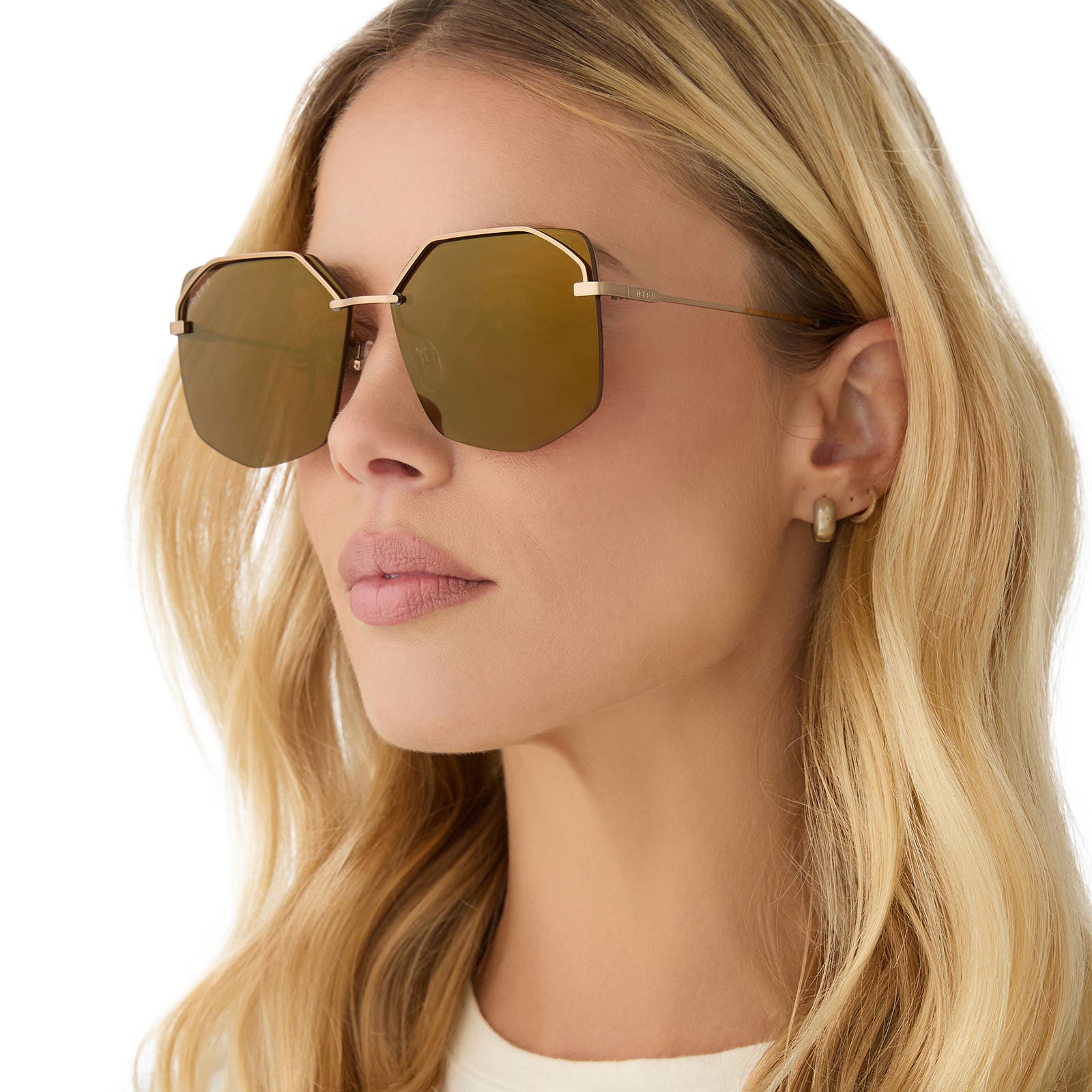 BREE - COPPER METAL + BROWN GOLD FLASH + POLARIZED SUNGLASSES - Image 6