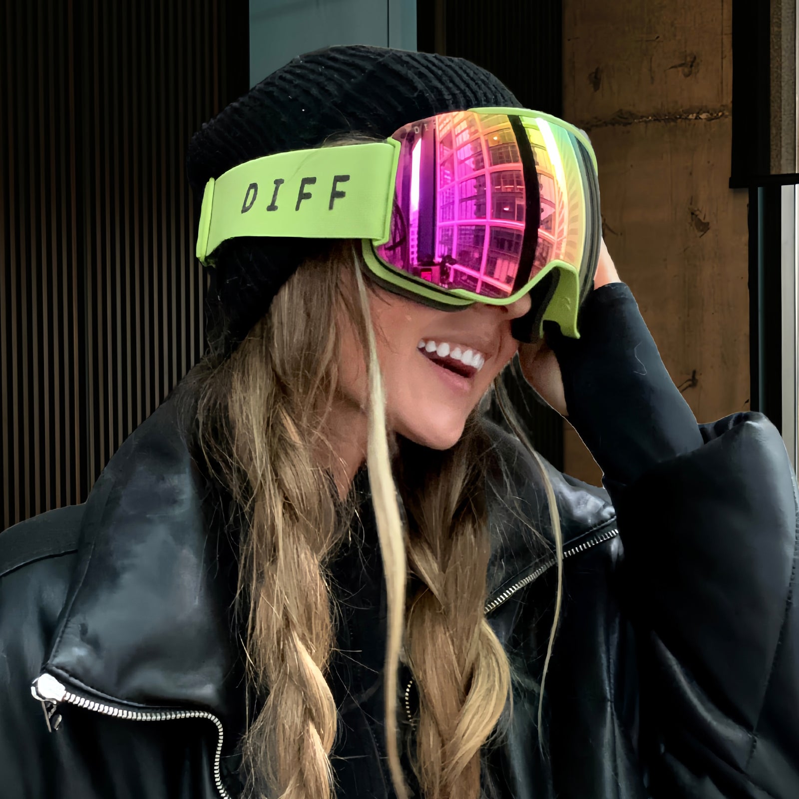 SNOW GOGGLES - ALPINE + LIME GREEN + HOT PINK MIRROR + POLARIZED GOGGLES & FREE GLACIER GREY LENS - Image 18