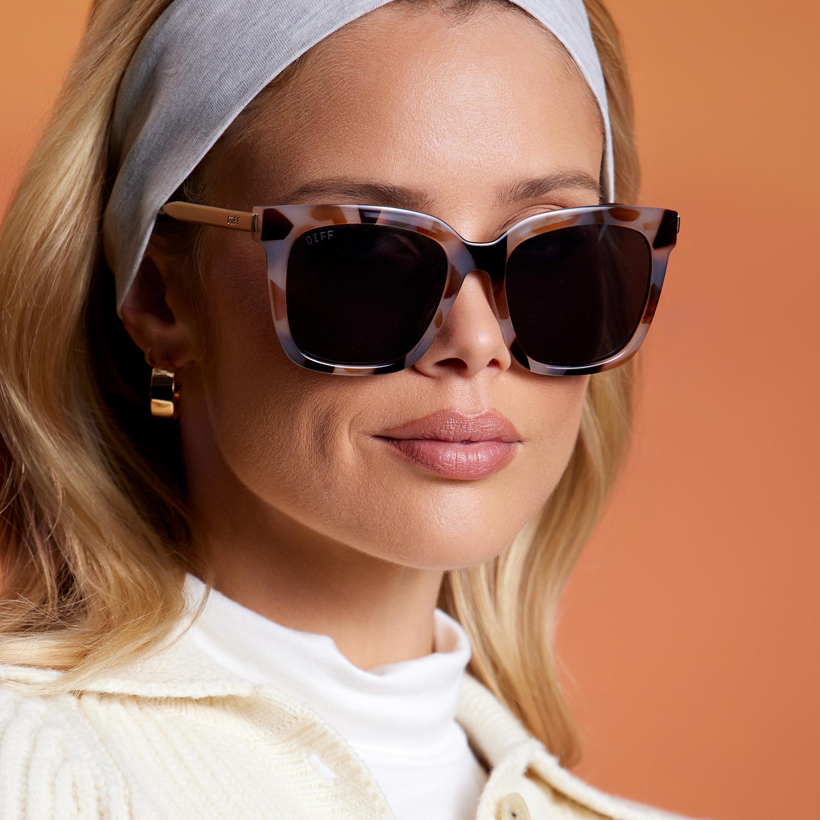 HAILEY - CREAM TORTOISE + SOLID GREY SUNGLASSES - Image 5