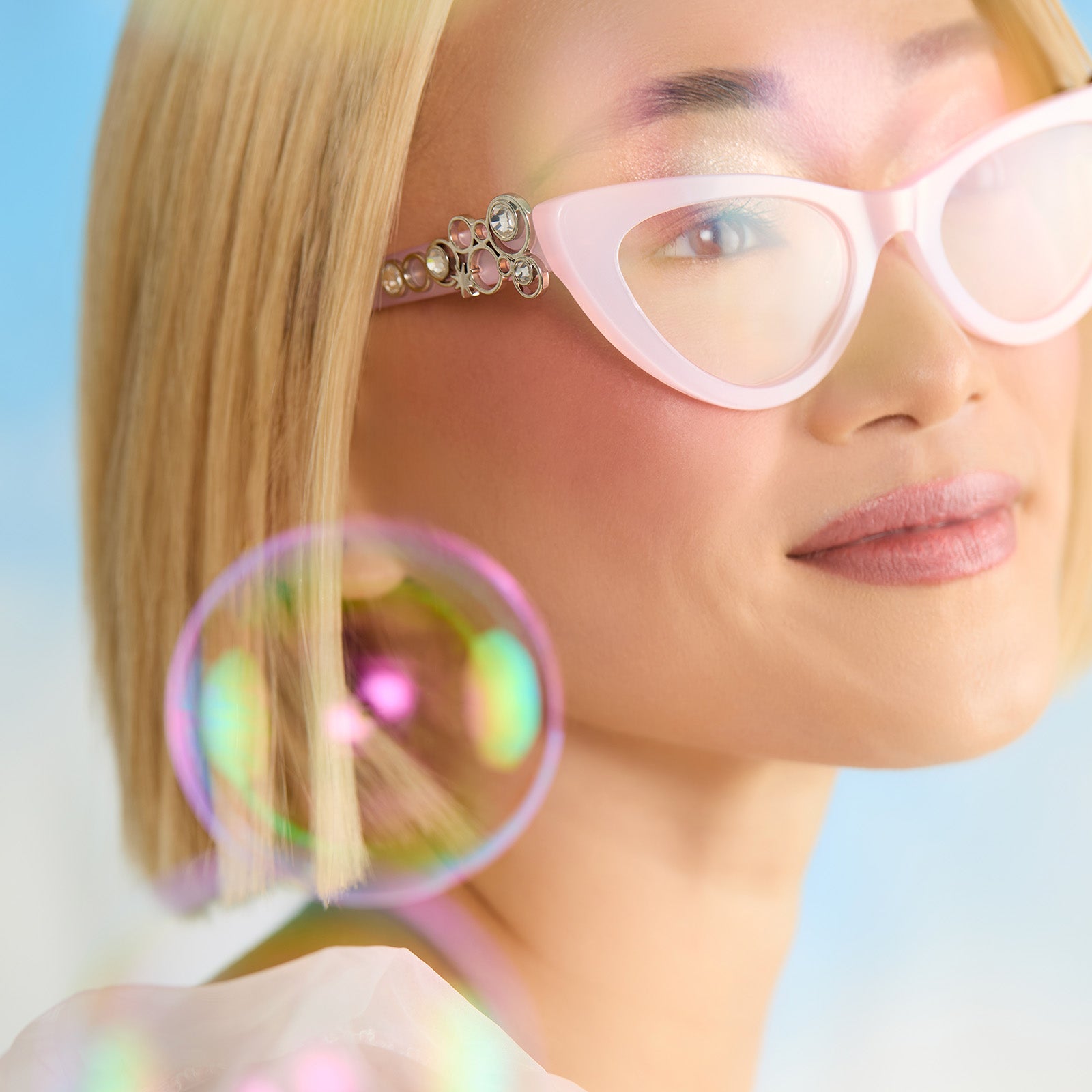 GLINDA UPLAND FOR GOOD - GLASSY PINK CRYSTAL + GLASSES - Image 5