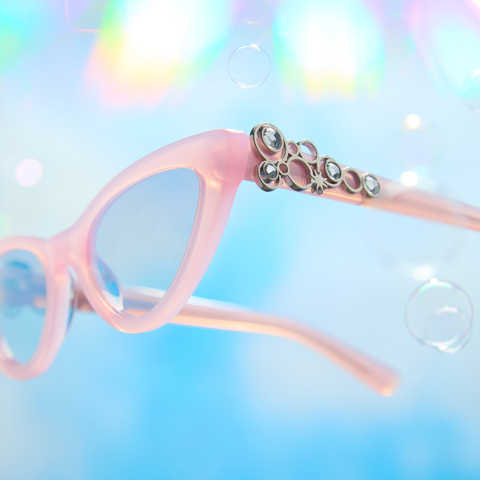 GLINDA UPLAND FOR GOOD - GLASSY PINK CRYSTAL + SILVER FLASH SUNGLASSES - Image 7