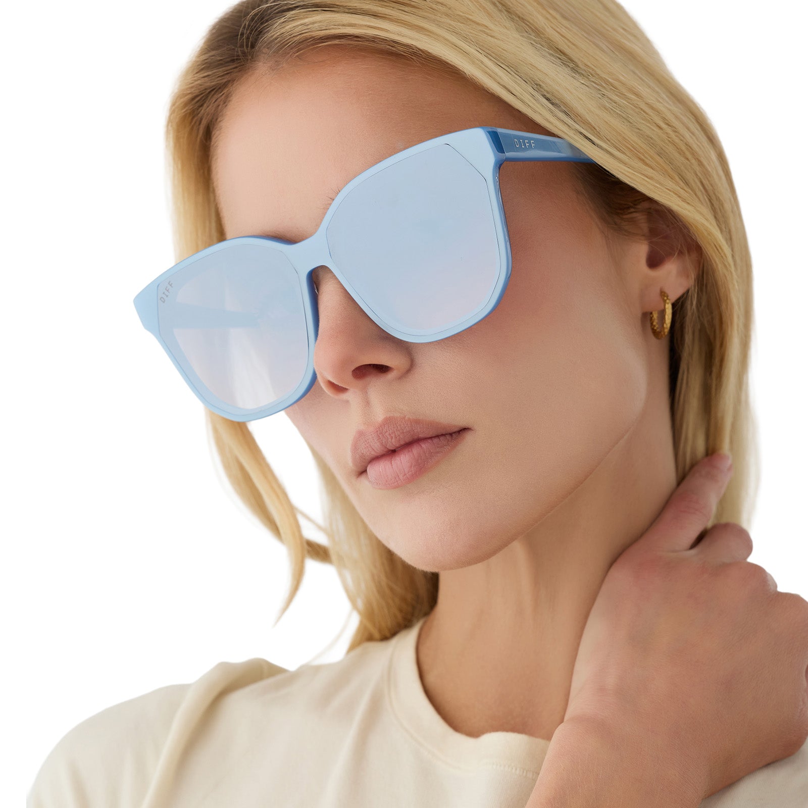 GIA - LIGHT BLUE + SLATE GRADIENT FLASH SUNGLASSES - Image 8