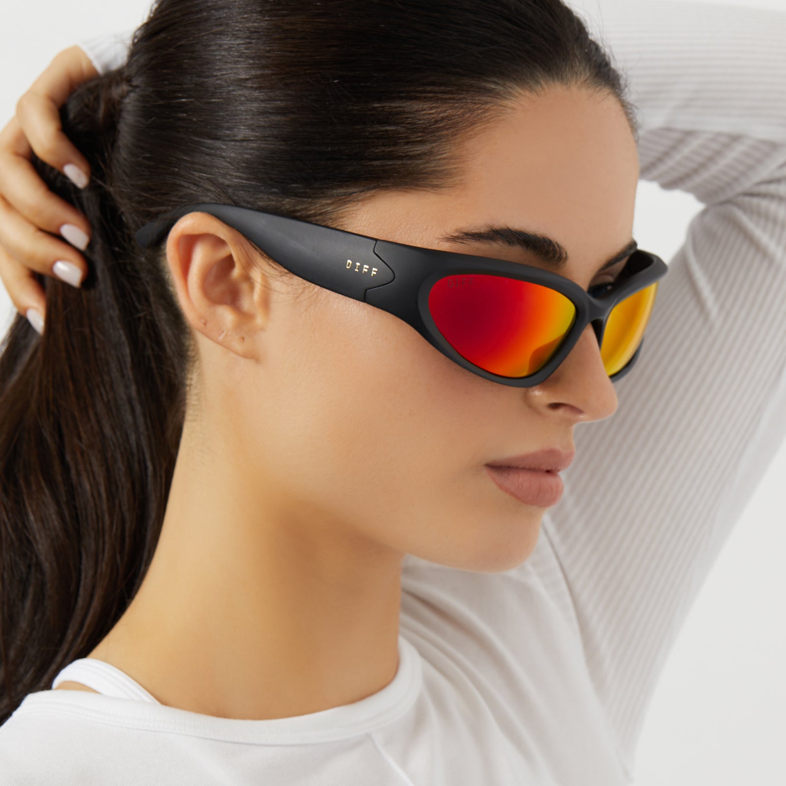 SIDE OUT - MATTE BLACK + SUNSET MIRROR + POLARIZED SUNGLASSES - Image 7