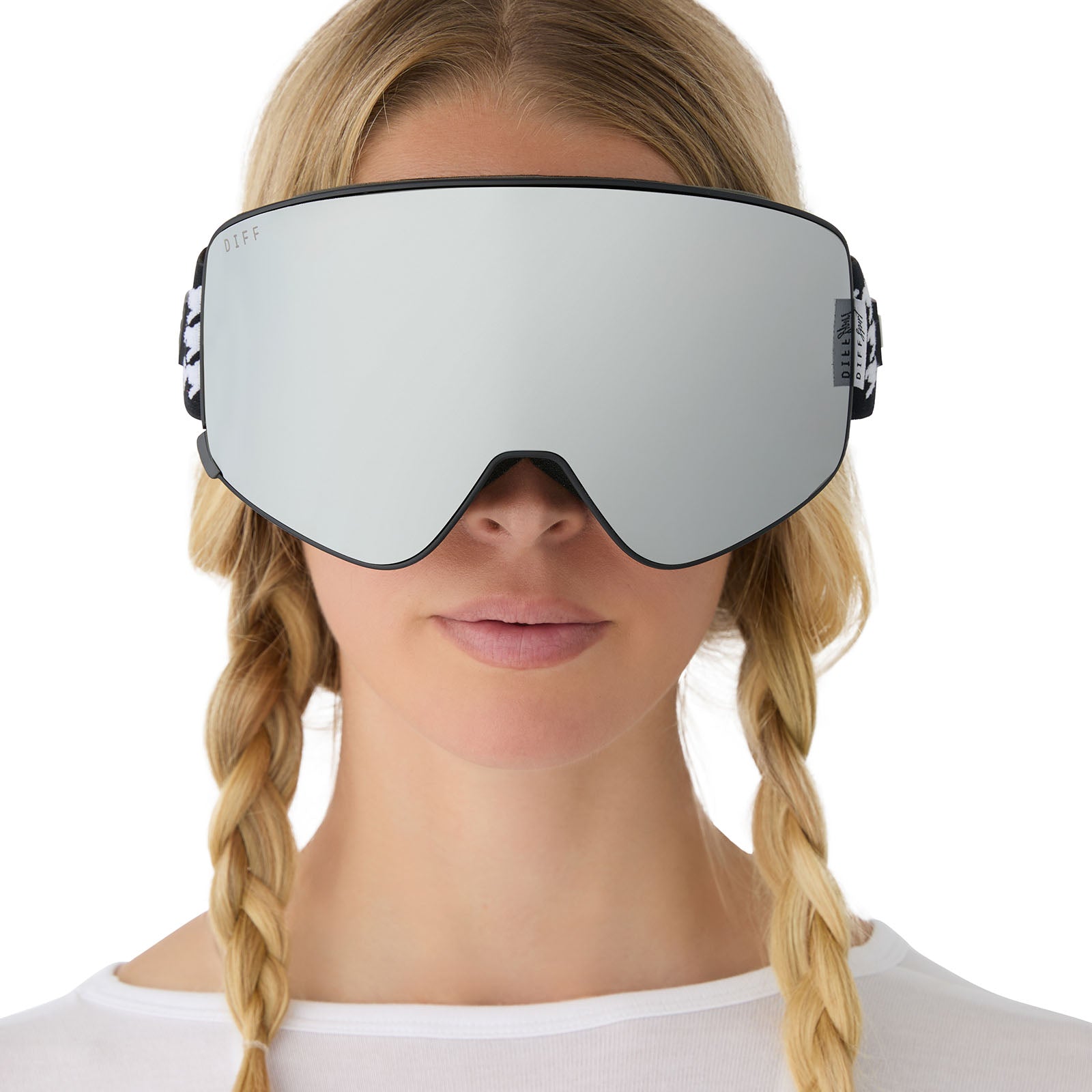 SNOW GOGGLES - FROST + HOUNDSTOOTH + SILVER MIRROR + POLARIZED GOGGLES & FREE AURORA PINK LENS - Image 7