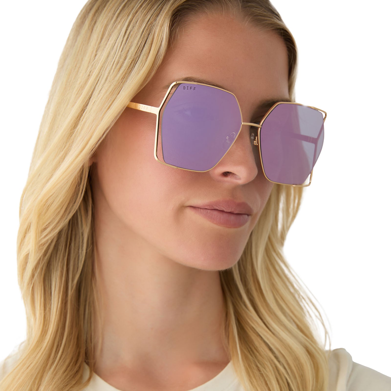 DONNA IV - GOLD + TAUPE MIRROR SUNGLASSES - Image 11