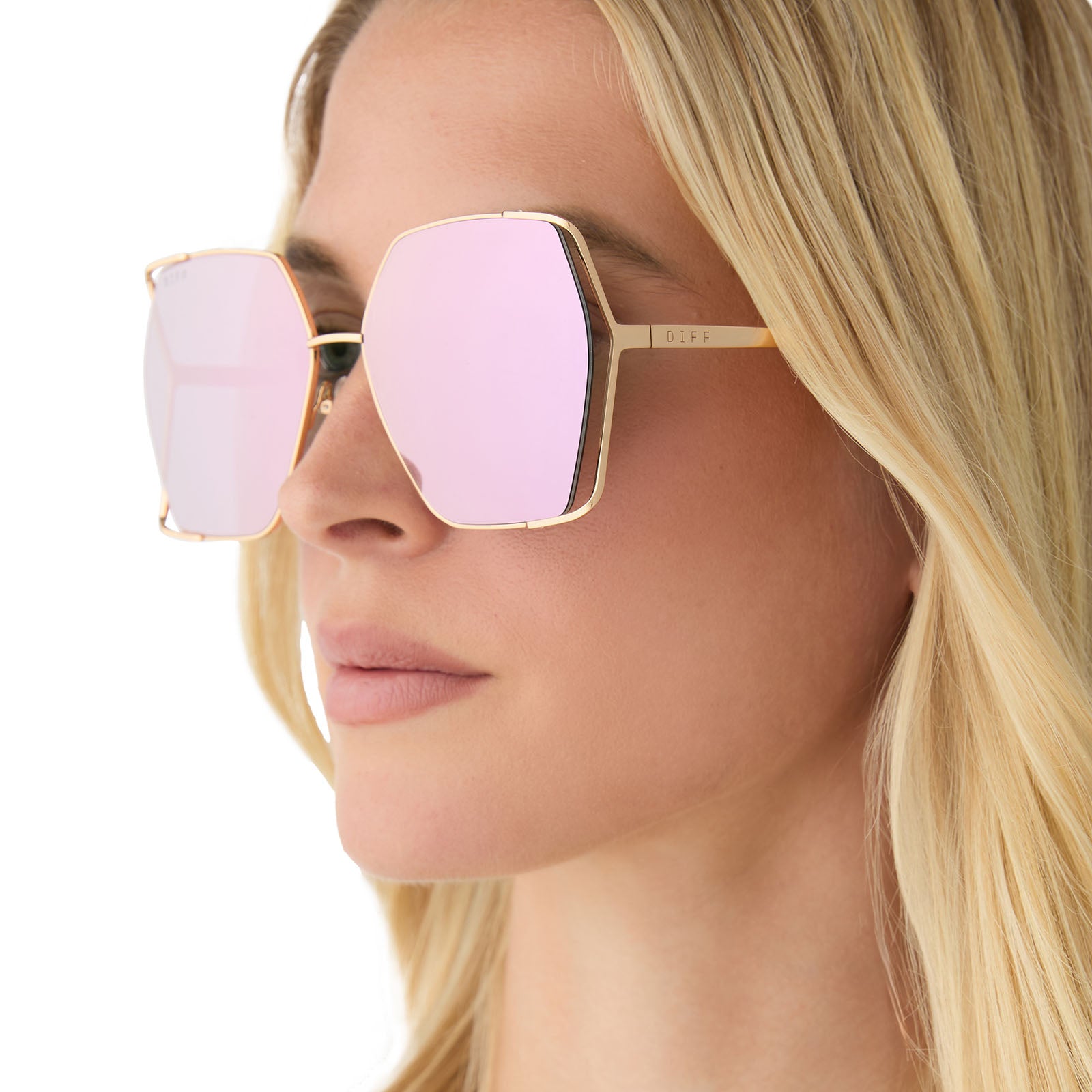 DONNA IV - GOLD + TAUPE MIRROR SUNGLASSES - Image 12