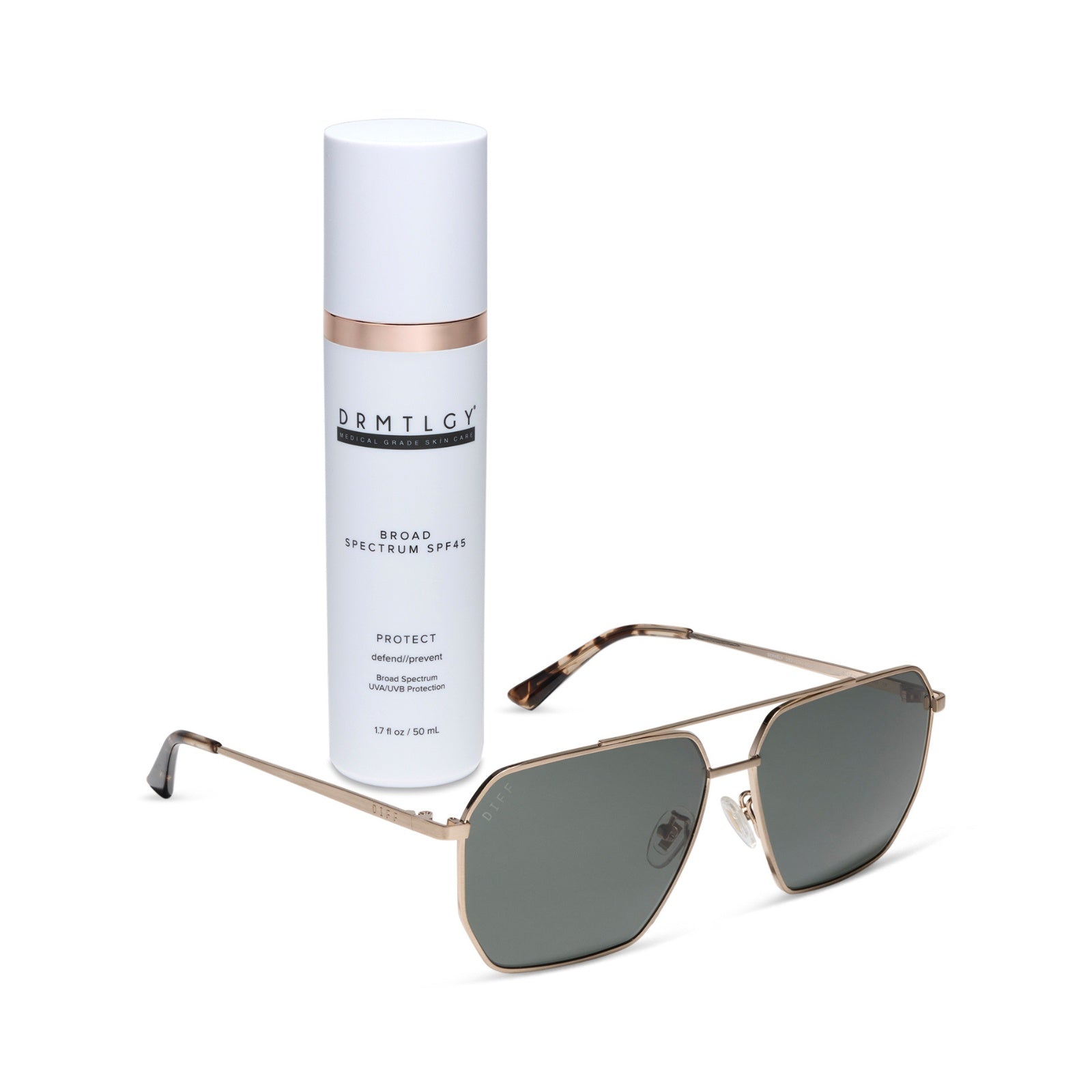 DRMTLGY - BERKELY + CHAMPAGNE GOLD + ALOE GREEN GRADIENT + POLARIZED SUNGLASSES