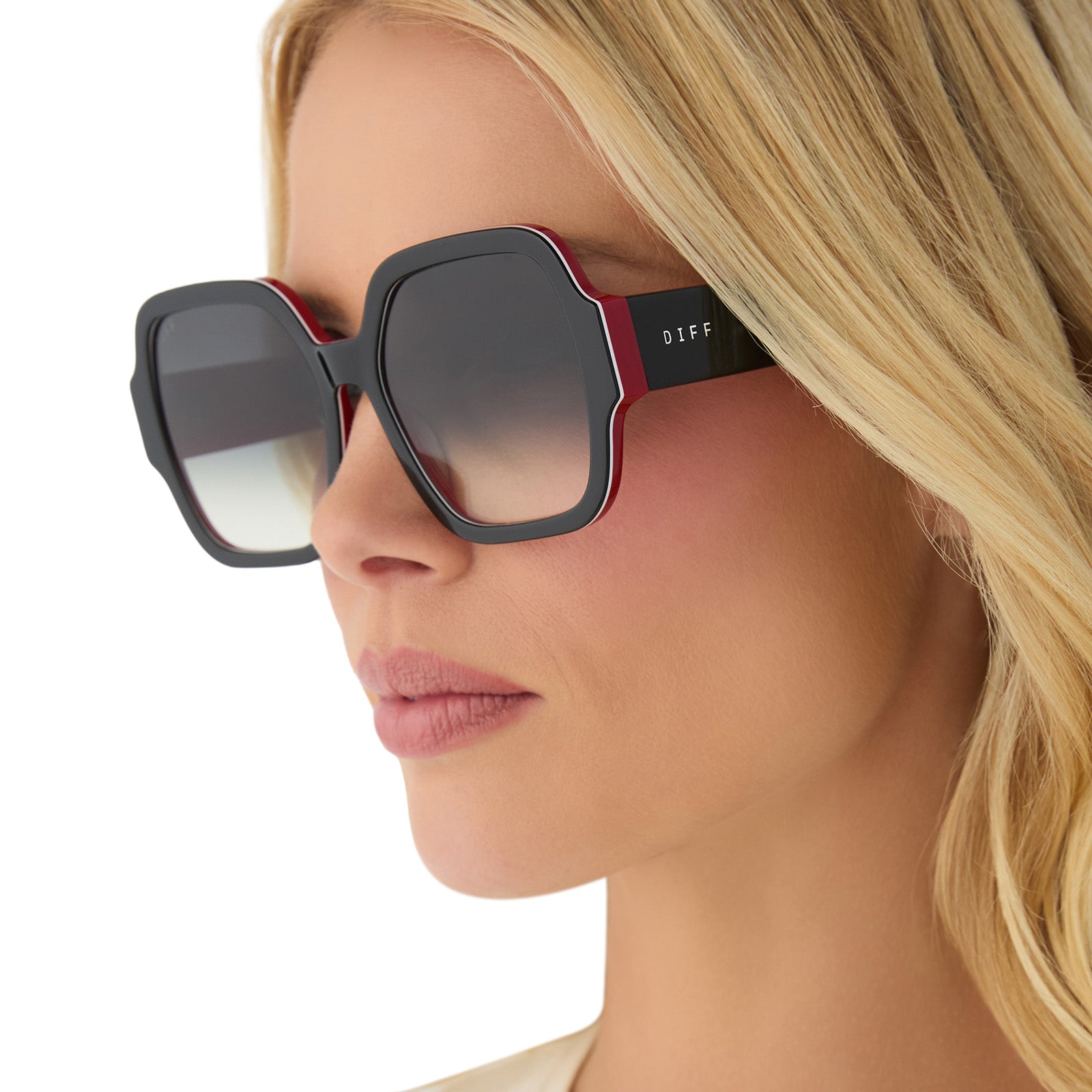 DIONNE - BLACK + GREY GRADIENT SUNGLASSES - Image 8