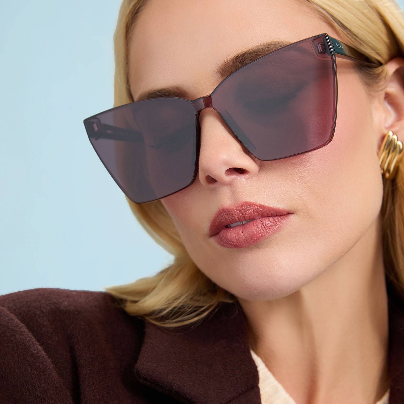 GOLDIE - BLACK + AUBERGINE W SILVER FLASH SUNGLASSES - Image 6