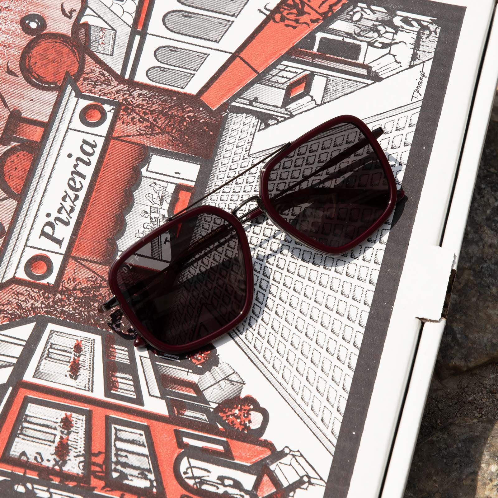 JORDAN - DARK CHERRY LACQUER + GREY GRADIENT + POLARIZED SUNGLASSES - Image 7