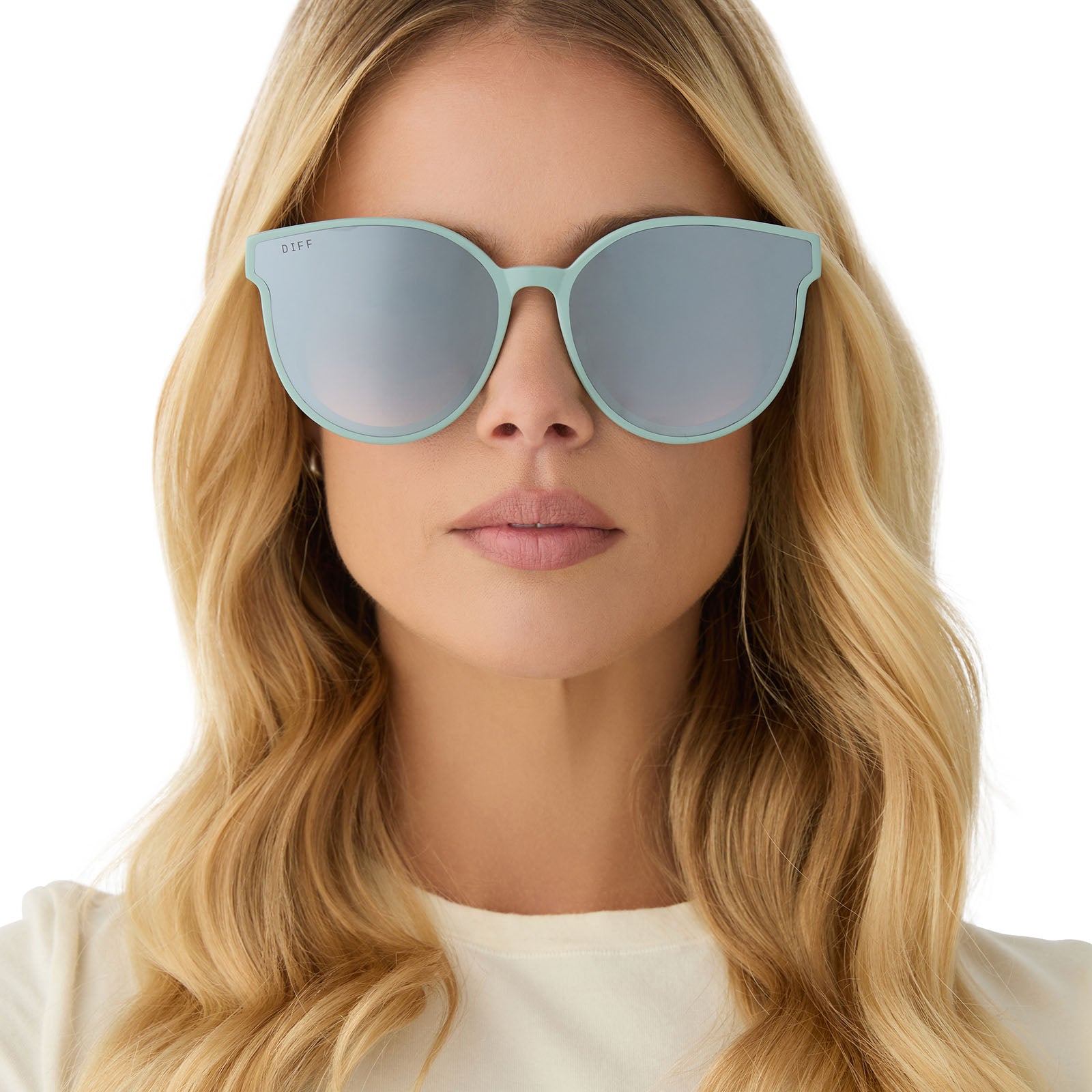 GEMMA - STEEL TEAL + GREY GRADIENT WITH SILVER FLASH SUNGLASSES - Image 6