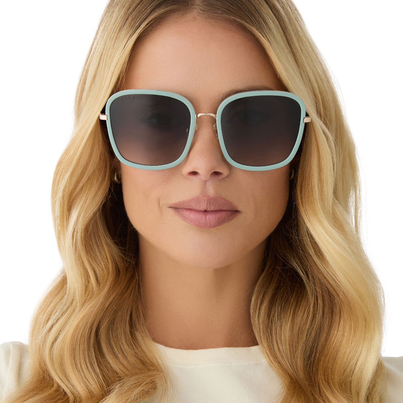 GENEVIVE - STEEL TEAL + GREY GRADIENT SUNGLASSES - Image 6