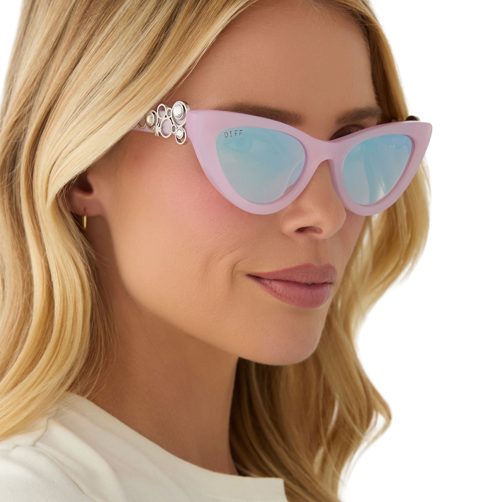 GLINDA UPLAND FOR GOOD - GLASSY PINK CRYSTAL + SILVER FLASH SUNGLASSES - Image 14