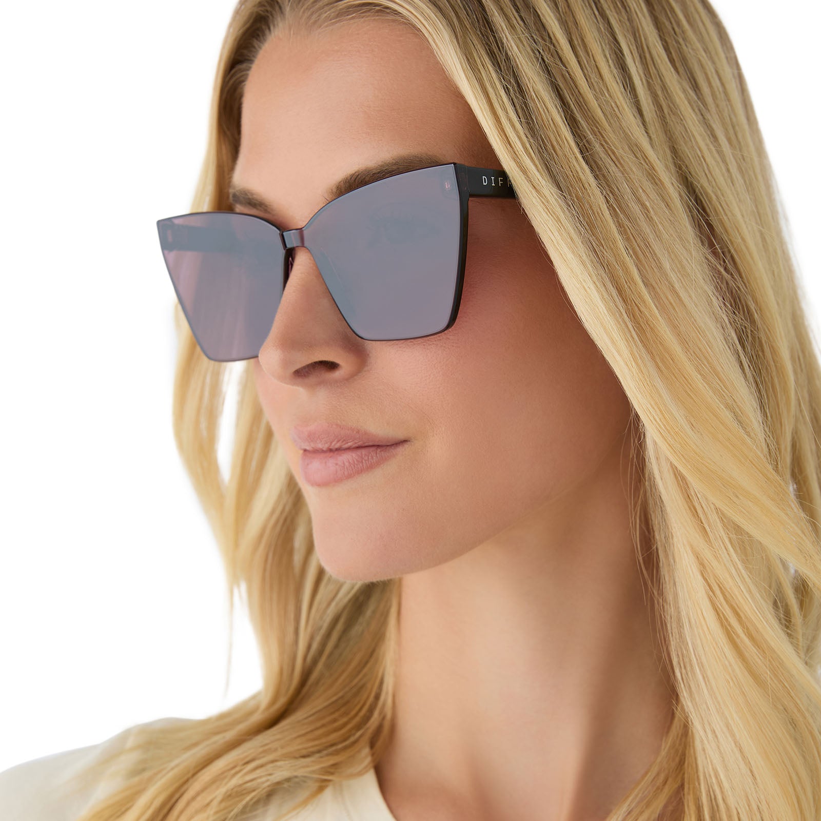 GOLDIE XS - BLACK + AUBERGINE W SILVER FLASH SUNGLASSES - Image 6
