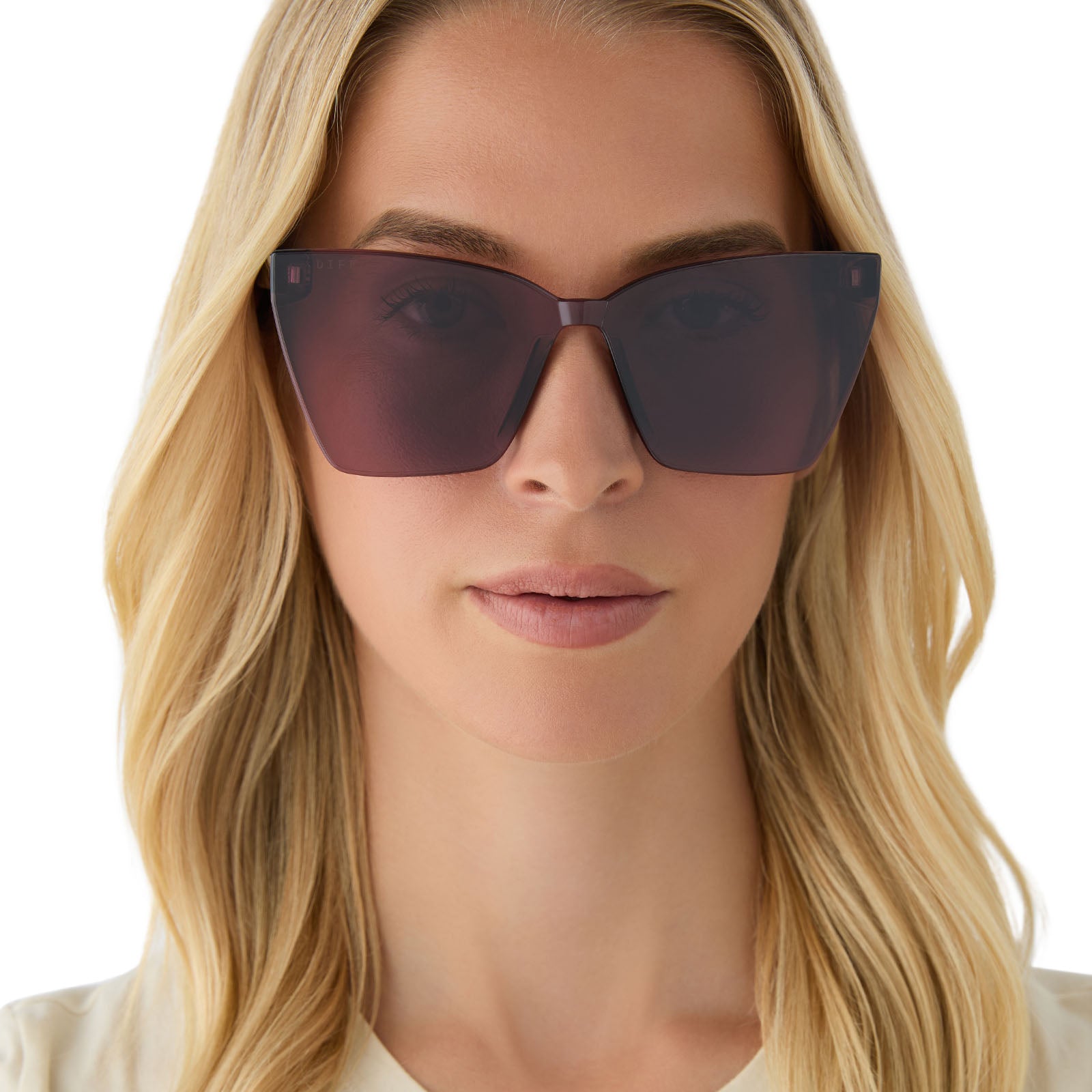 GOLDIE - BLACK + AUBERGINE W SILVER FLASH SUNGLASSES - Image 7