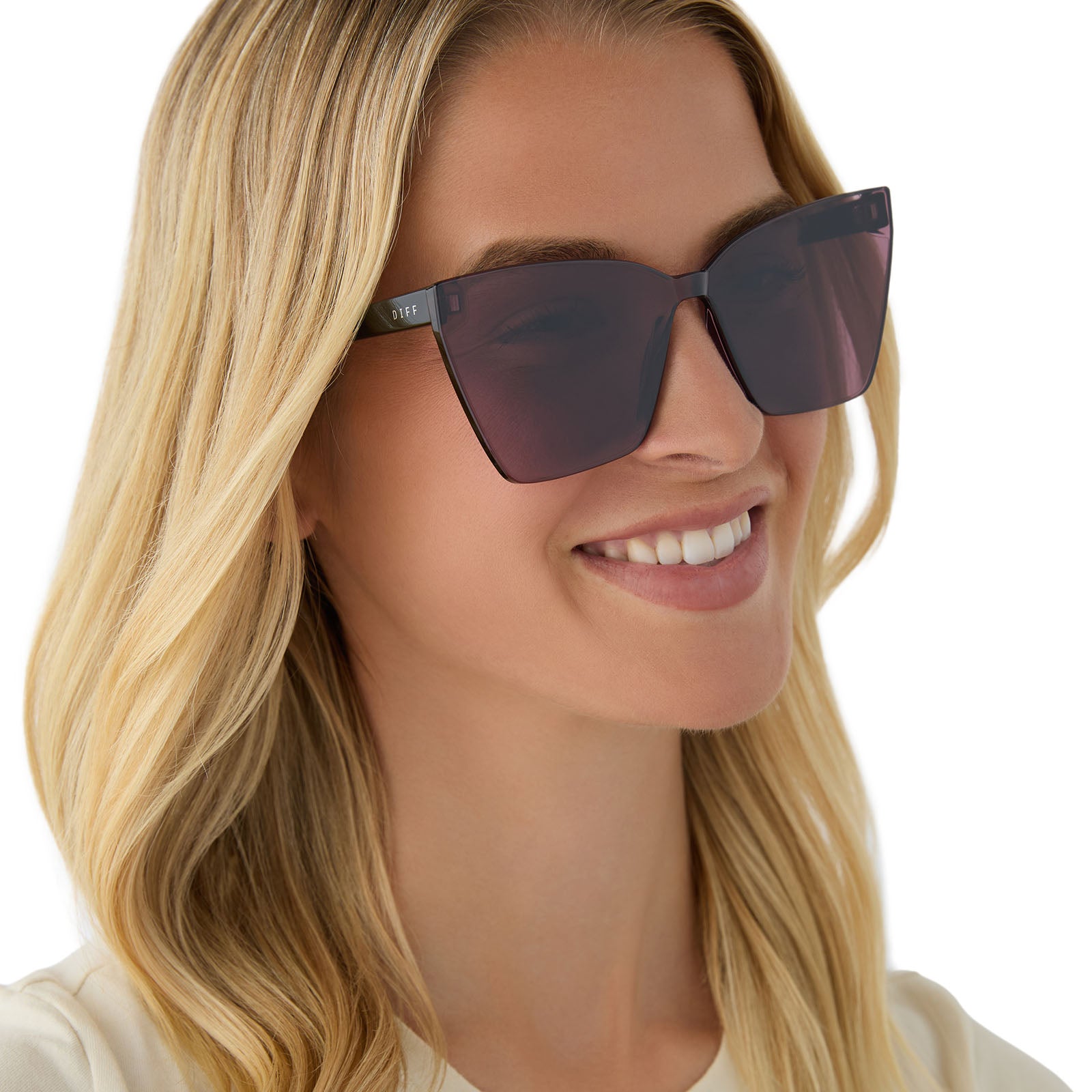 GOLDIE - BLACK + AUBERGINE W SILVER FLASH SUNGLASSES - Image 8