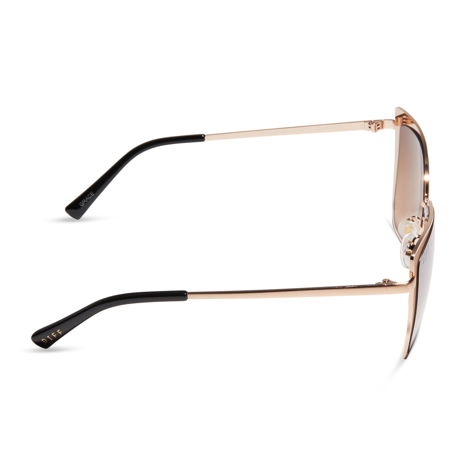 GRACE - GOLD + TAUPE ROSE MIRROR SUNGLASSES - Image 3