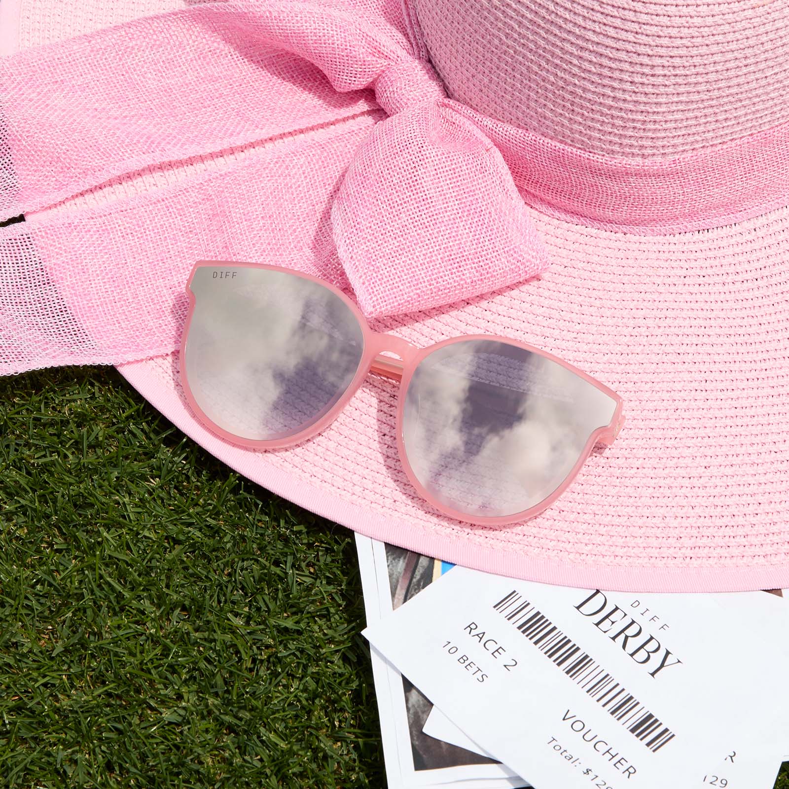 GEMMA - PEACH + COOL MATCHA GRADIENT MIRROR SUNGLASSES - Image 5