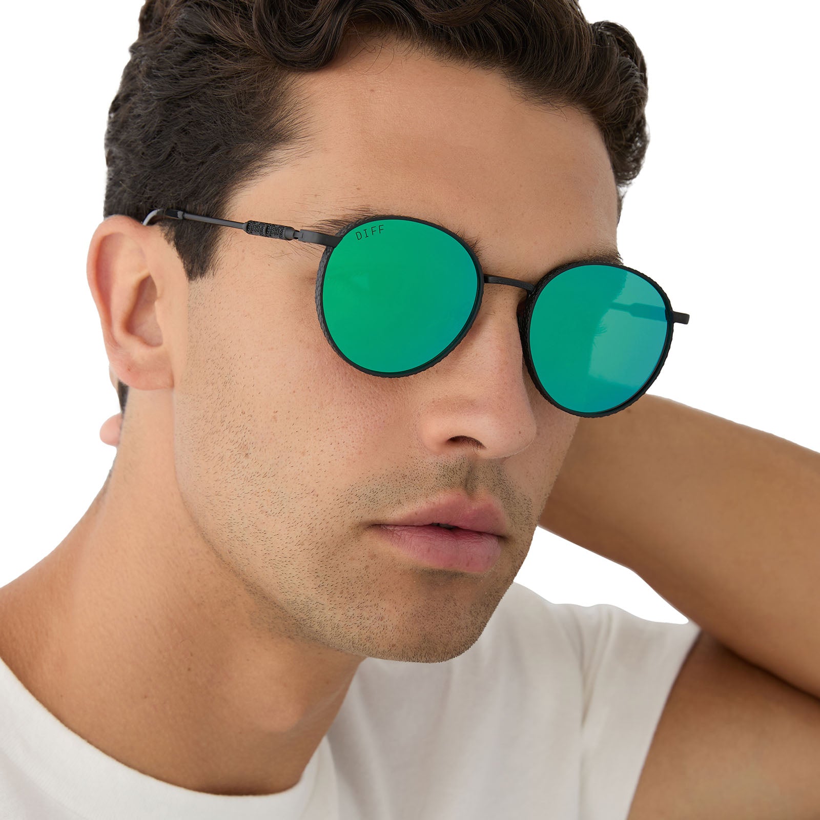 SNAPE™️ - MATTE BLACK METAL + GREEN MIRROR SUNGLASSES - Image 12