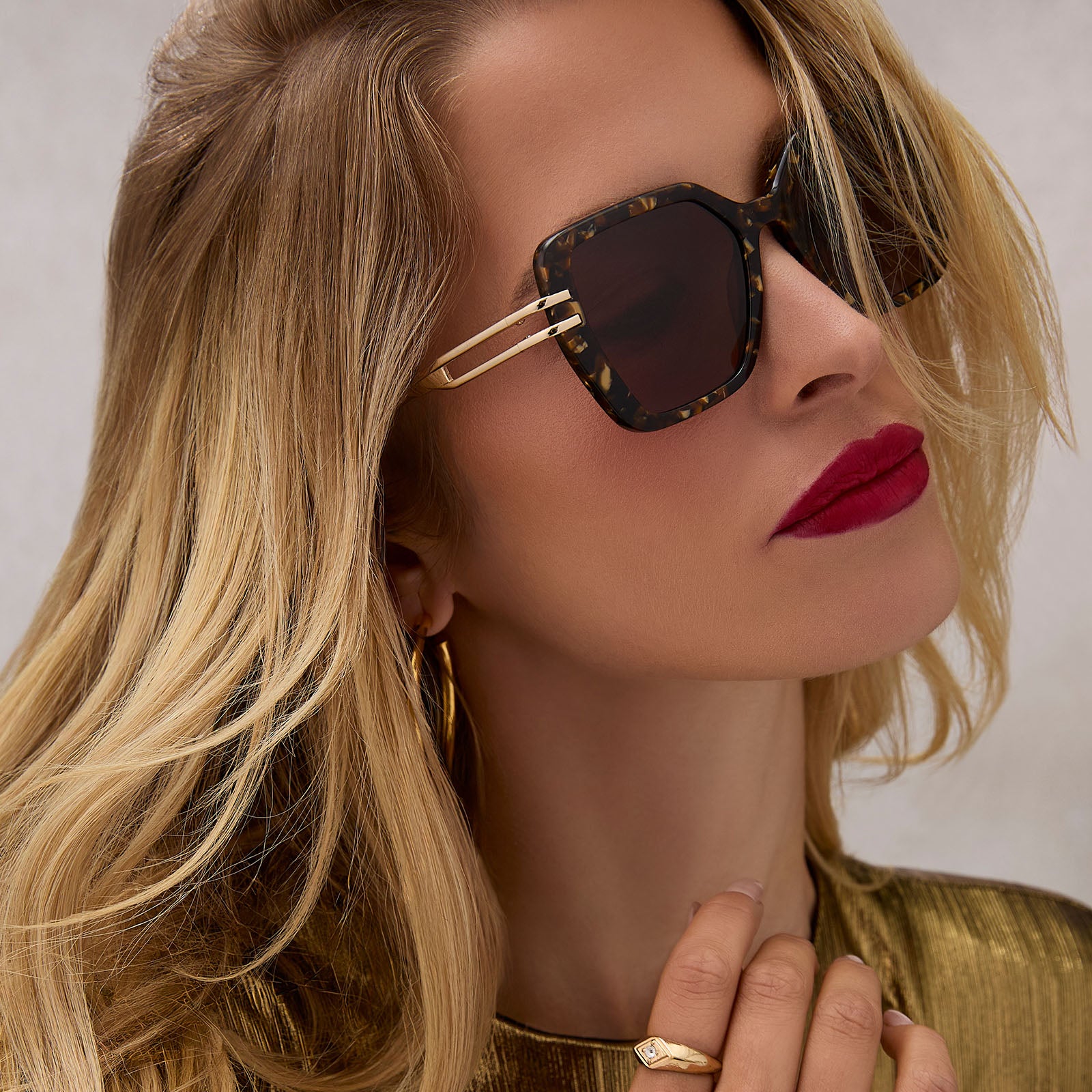 DASHA - GLITTER TORTOISE + BROWN SUNGLASSES - Image 7