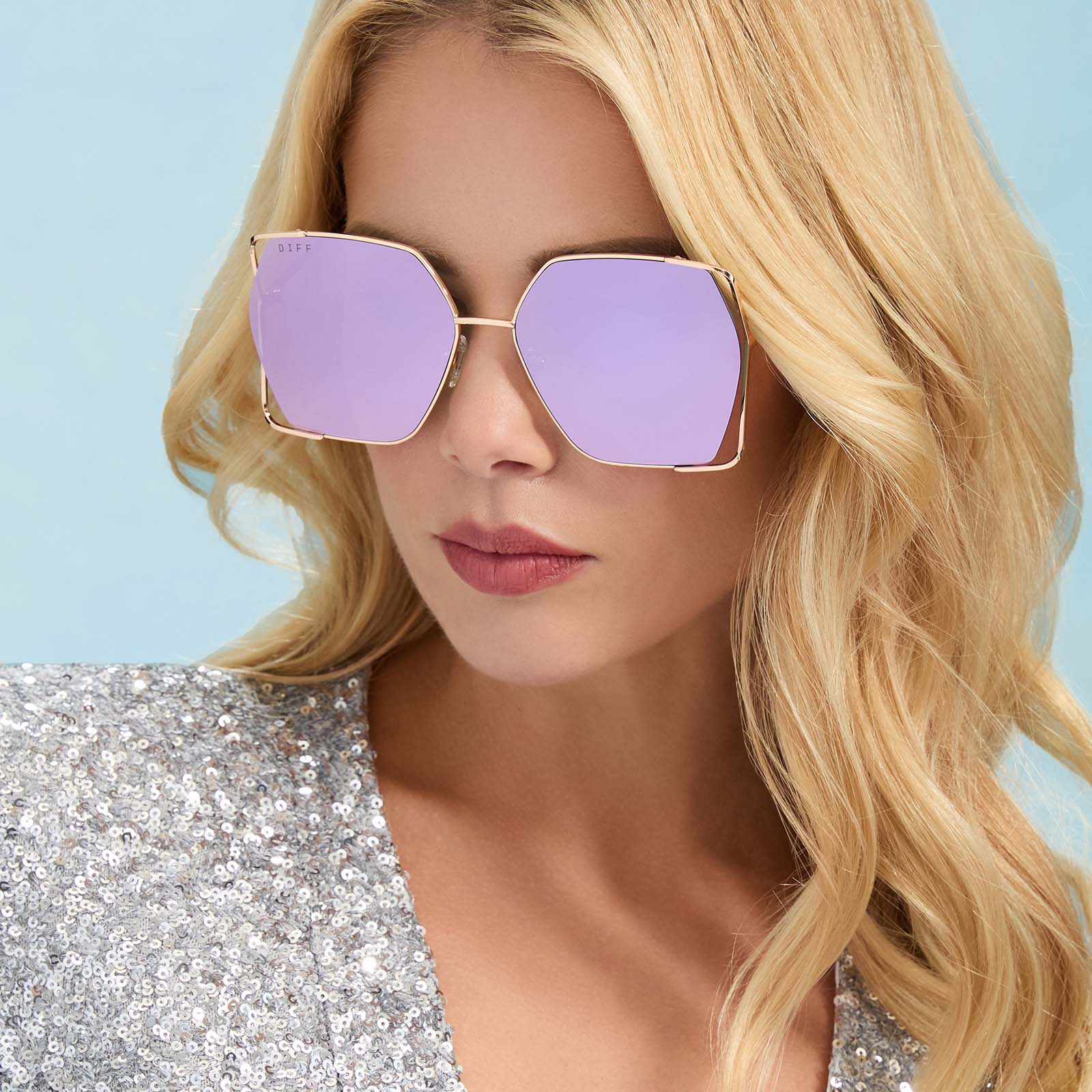 DONNA IV - GOLD + TAUPE MIRROR SUNGLASSES - Image 9