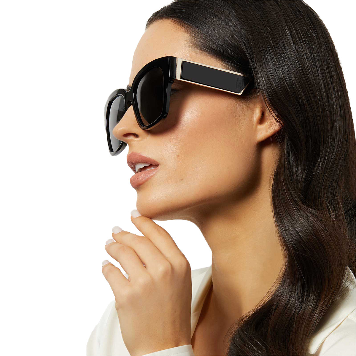 ISABELLA - BLACK + GREY POLARIZED SUNGLASSES - Image 8