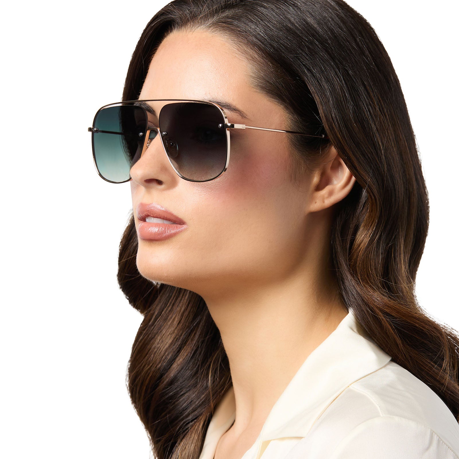 CYNTHIA - GOLD + RICH TORTOISE TEMPLE TIPS + G15 GRADIENT + POLARIZED SUNGLASSES - Image 6
