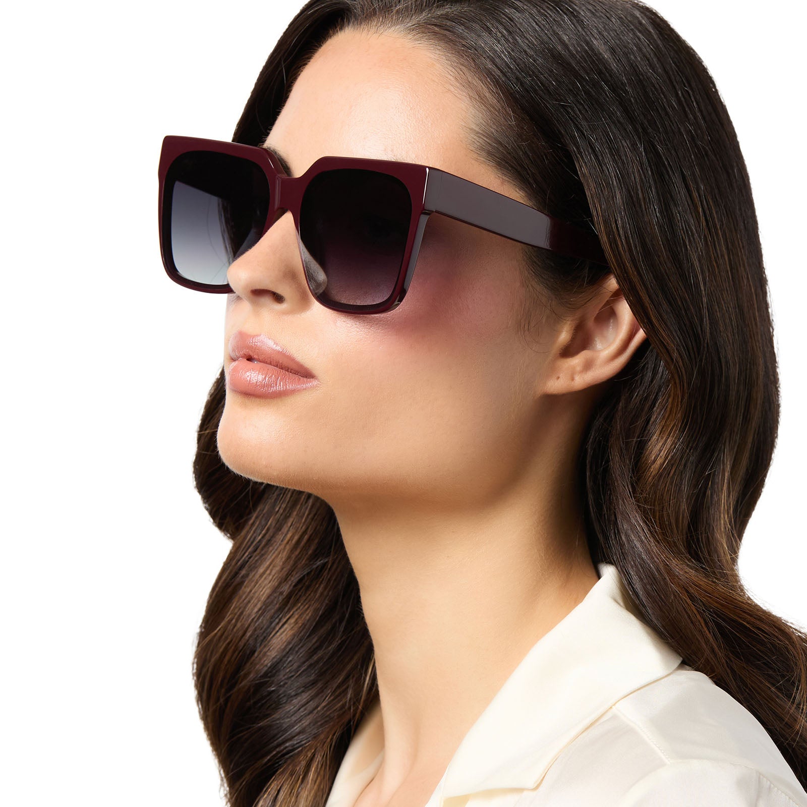 THEA - BORDEAUX + GREY GRADIENT SUNGLASSES - Image 8