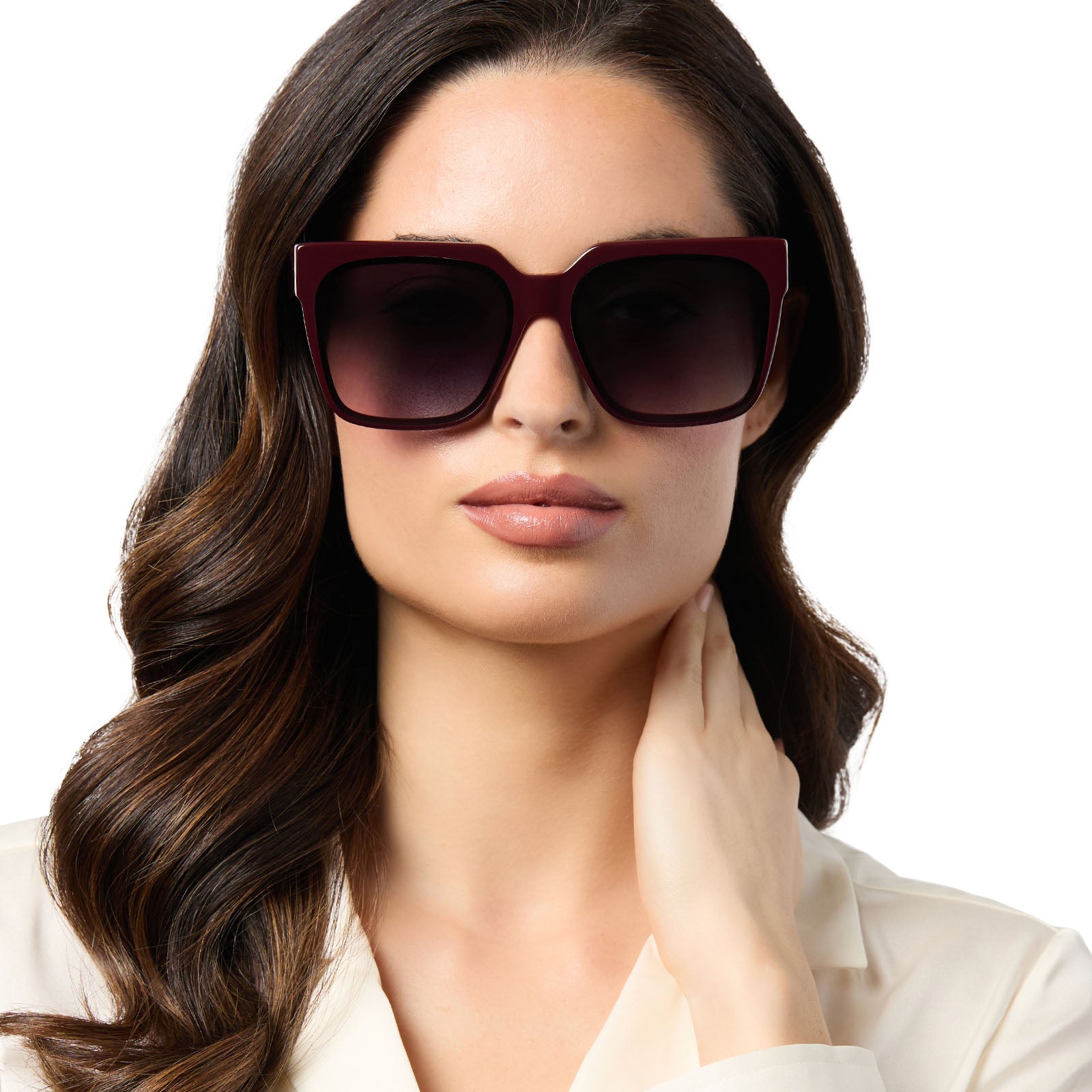THEA - BORDEAUX + GREY GRADIENT SUNGLASSES - Image 7