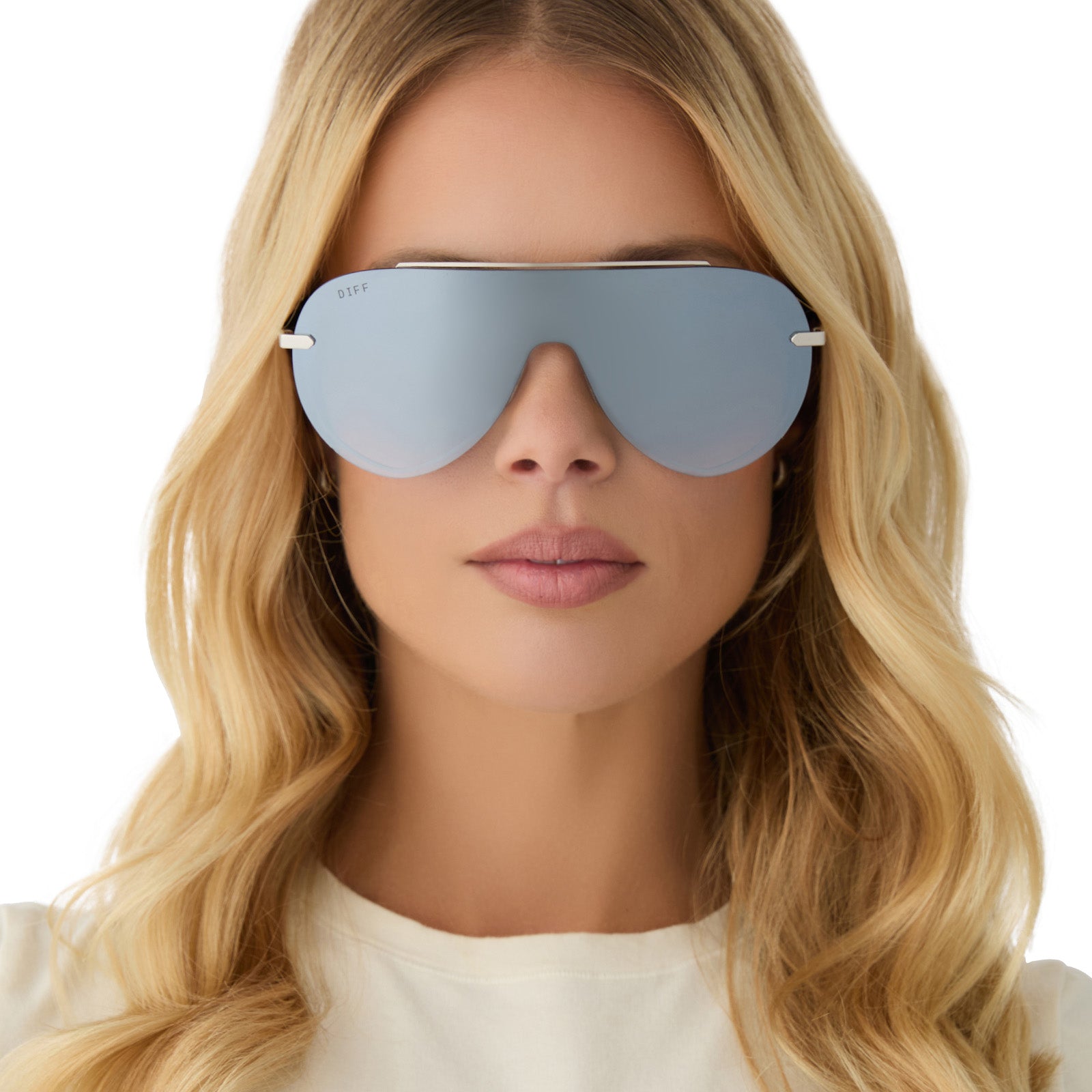 IMANI - SILVER + GREY GRADIENT WITH SILVER FLASH SUNGLASSES - Image 9