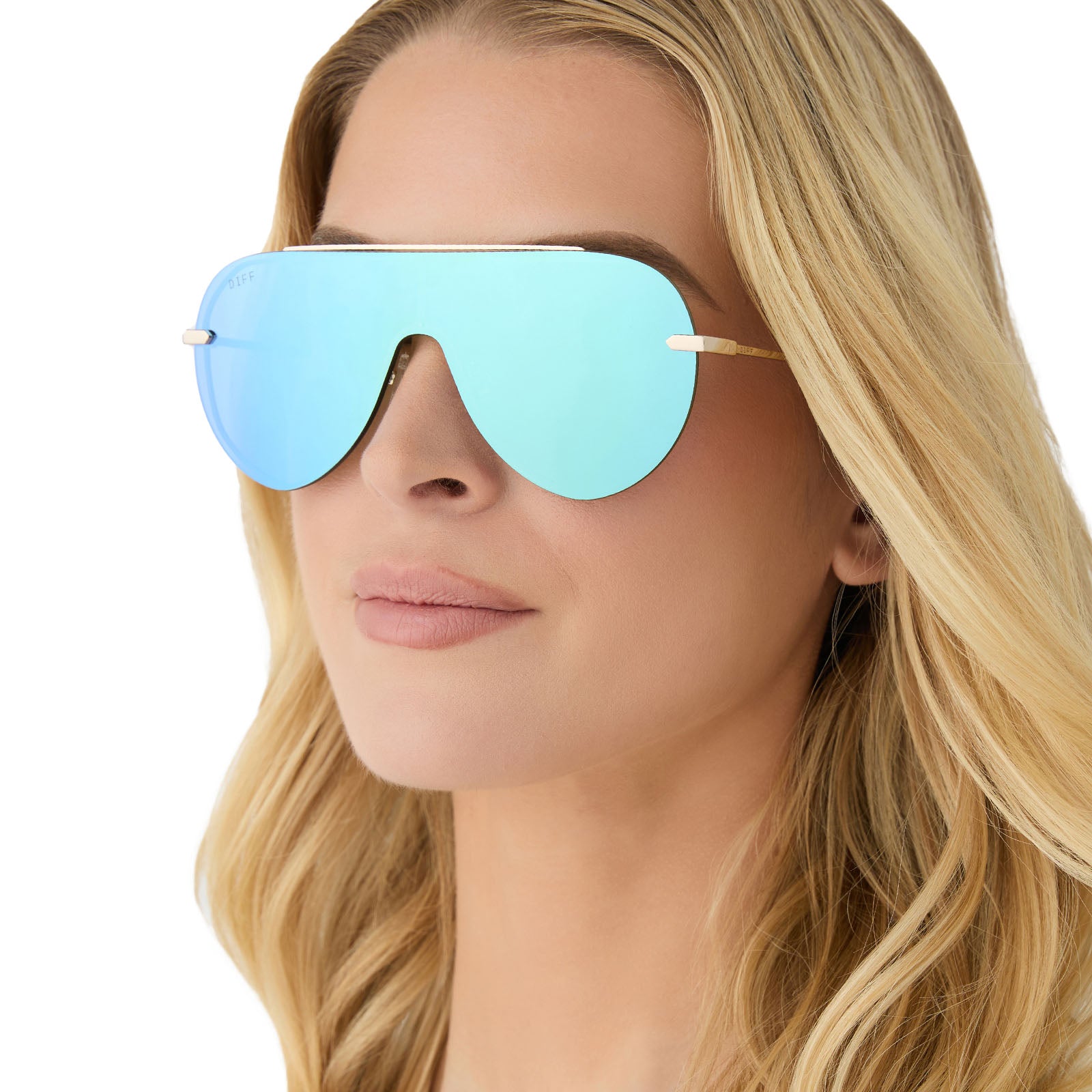 IMANI - GOLD + AQUATIC AWE MIRROR SUNGLASSES - Image 8