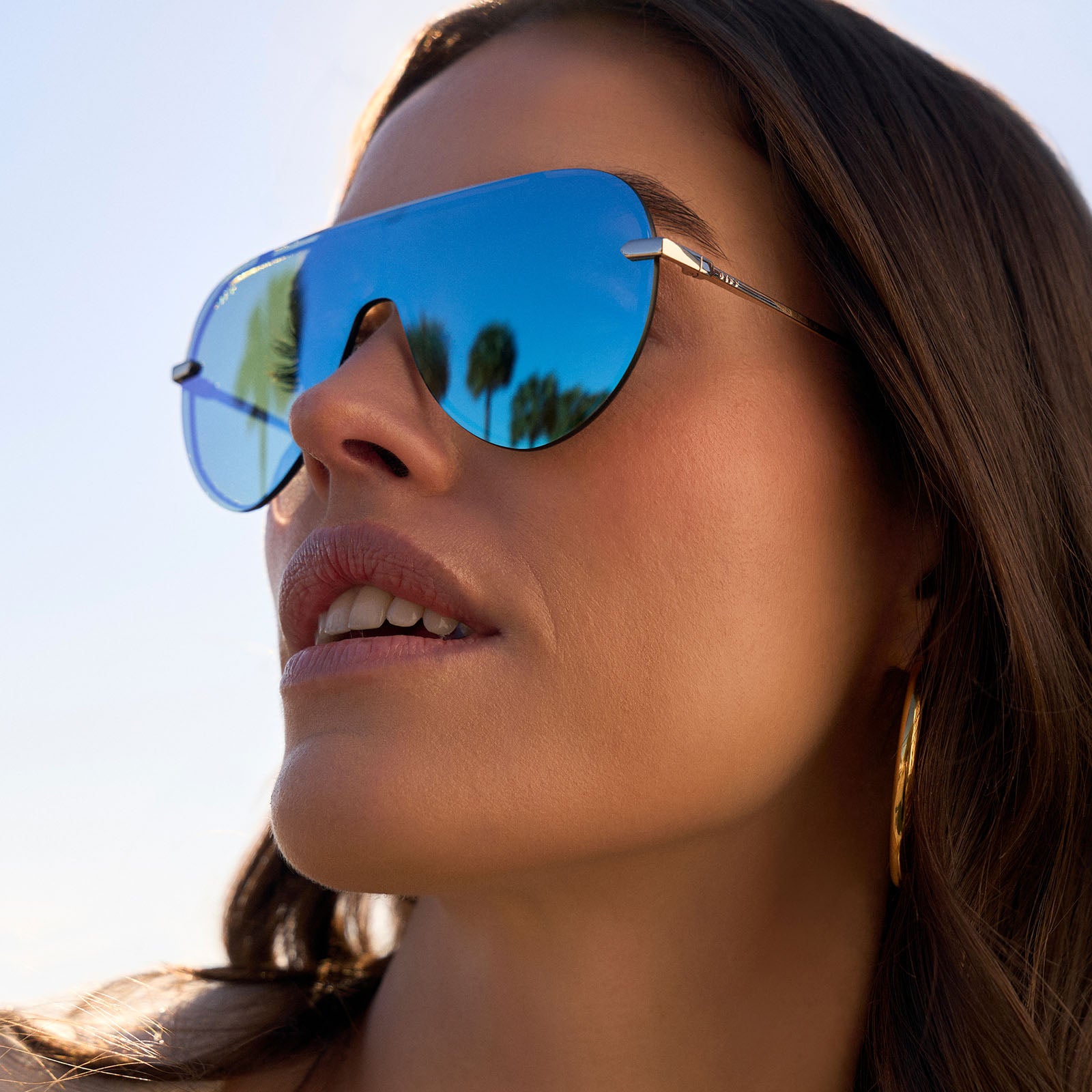 IMANI - GOLD + AQUATIC AWE MIRROR SUNGLASSES - Image 3